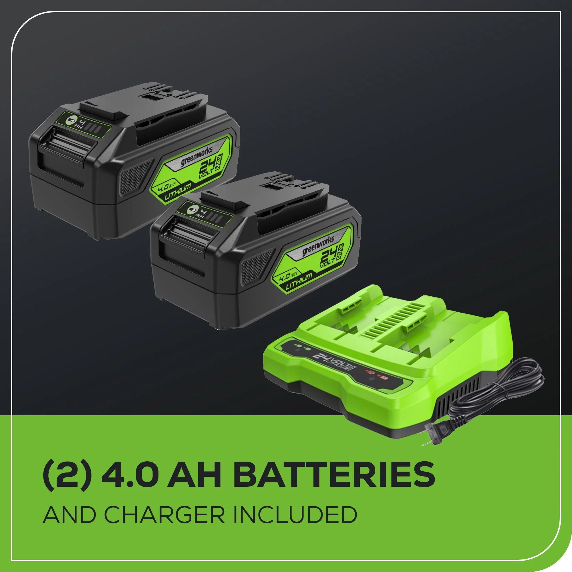 48V (24V x 2) 20" Cordless Battery Push Mower 3pc Combo Kit: (2) 4.0 Ah Batteries and Dual-Port Chargers - Image 12