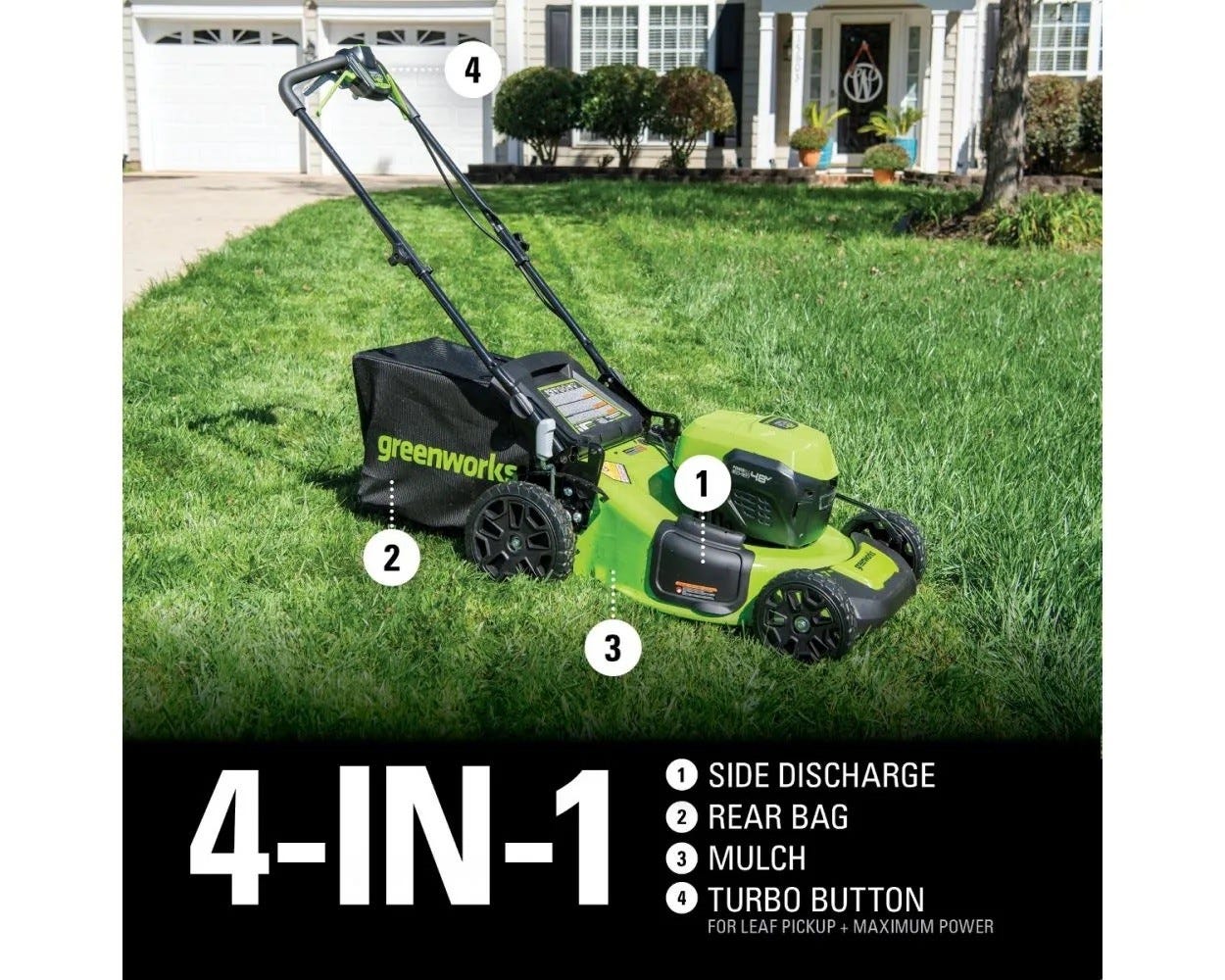 48V (24V x 2) 21" Cordless Battery Self-Propelled Mower & Blower Combo Kit w/ (3) Batteries & Chargers - Image 5