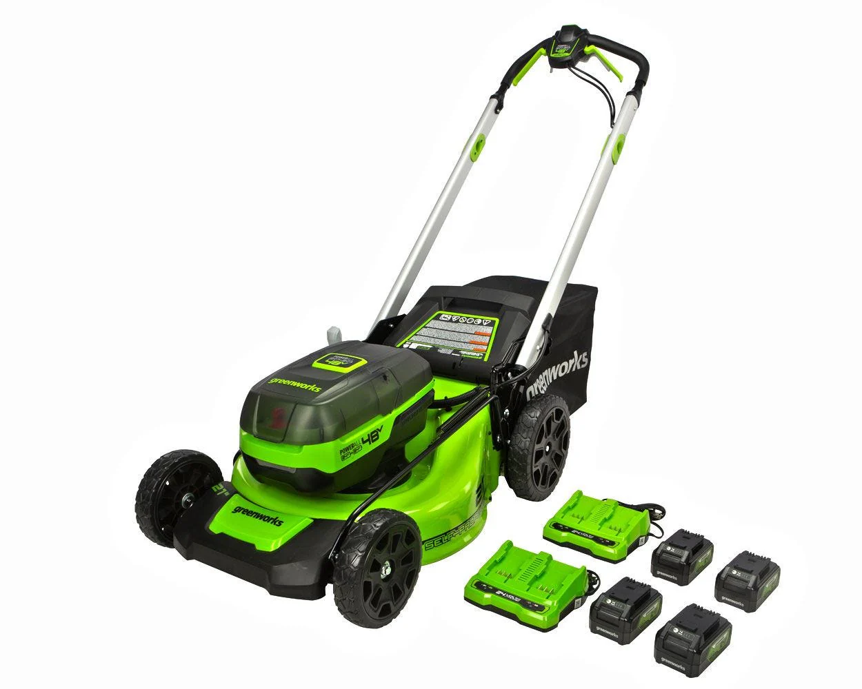 48V (24V x 2) 21" Cordless Battery Self-Propelled Lawn Mower w/ (4) 4.0Ah USB Batteries & (2) Dual Port Chargers - Image 13