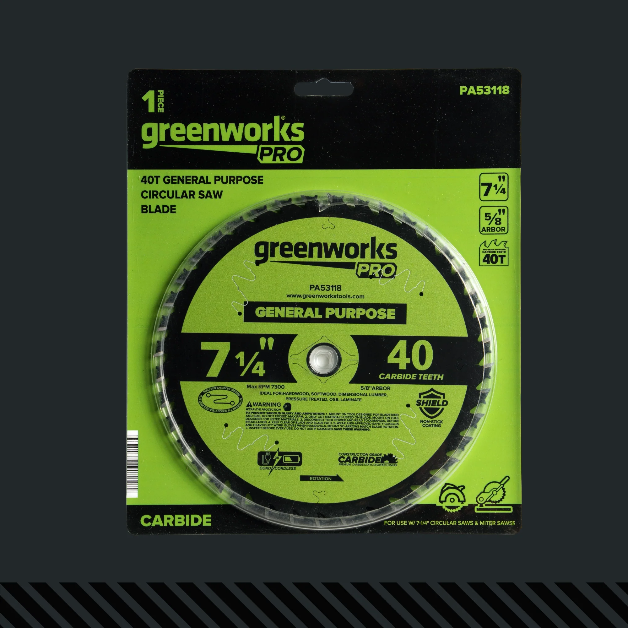 Pro 40-Tooth 7-1/4" General Purpose Circular Saw Blade with Construction-Grade Carbide Teeth - Image 7