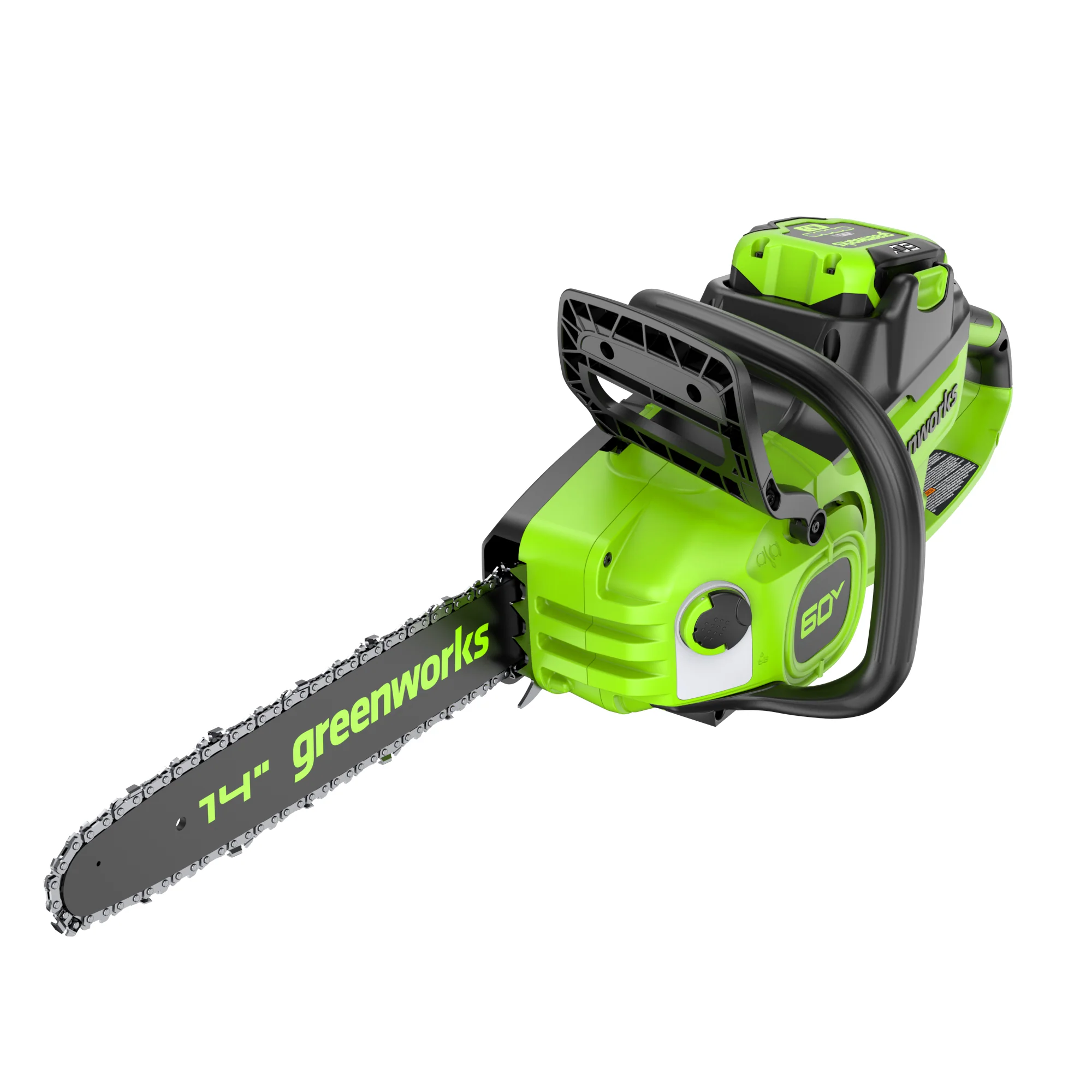 60V 14" Cordless Battery 1.2kW Chainsaw: 2.5 Ah Battery and 3A Charger - Image 4