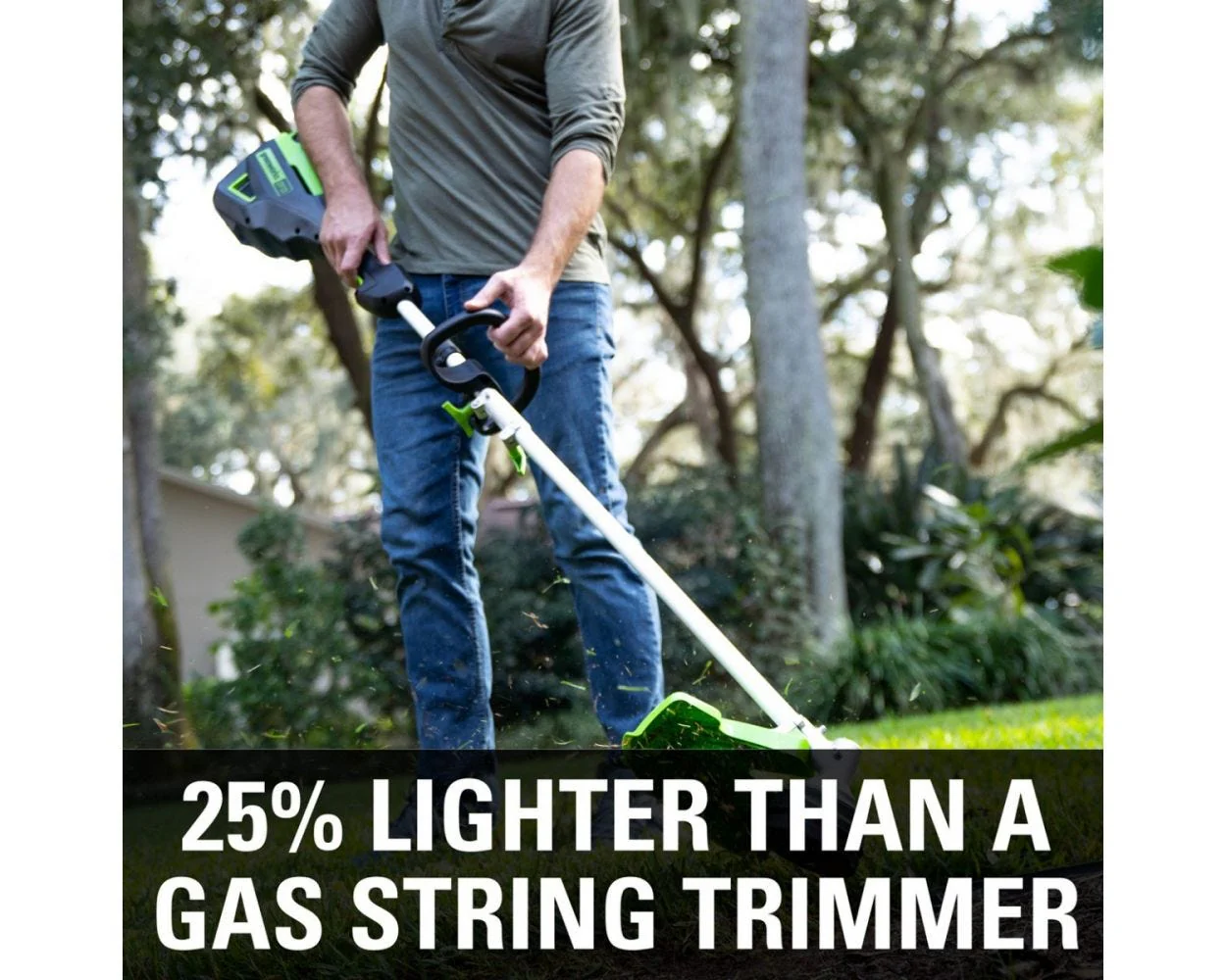 60V 16" Cordless Battery String Trimmer (Attachment Capable) and 10" Polesaw Attachment Combo Kit: 4.0 Ah Battery and Charger - Image 8