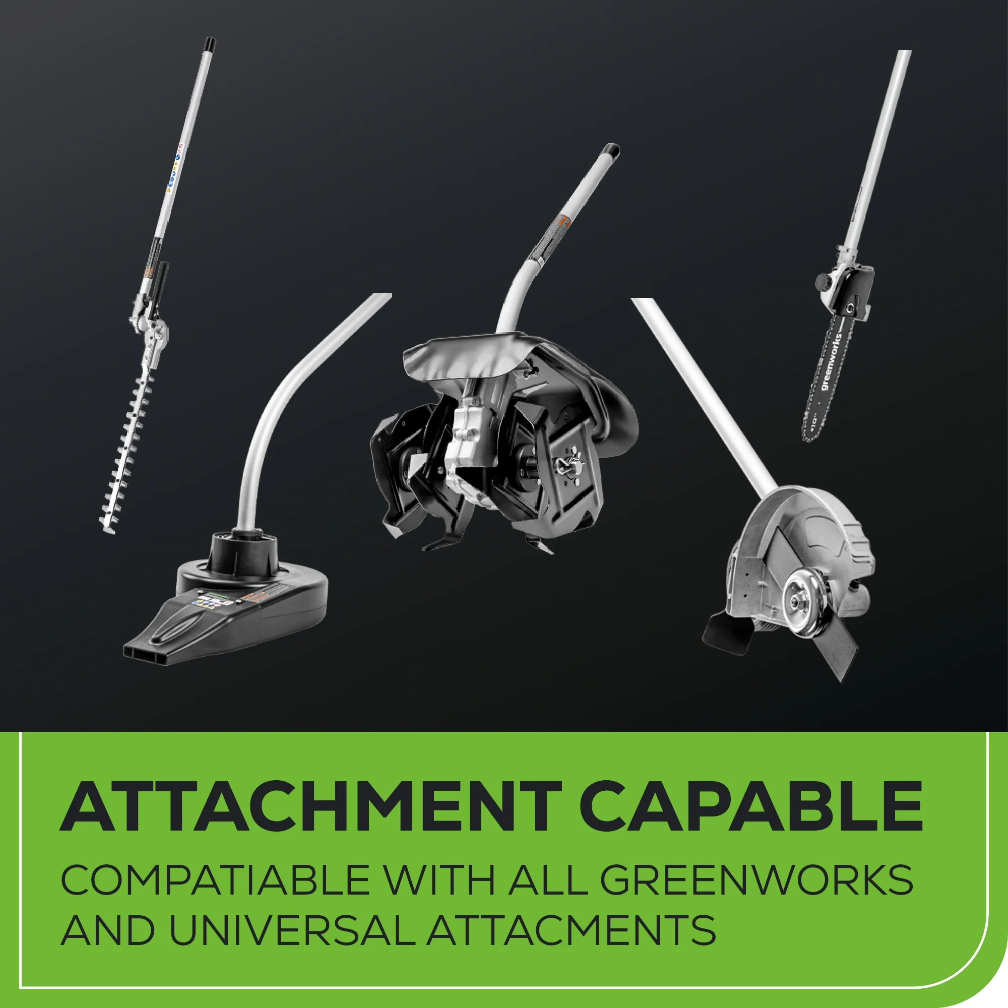 60V 16" Cordless Battery String Trimmer (Attachment Capable) and 16" Hedge Trimmer Attachment Combo Kit: 4.0 Ah Battery and Charger - Image 10