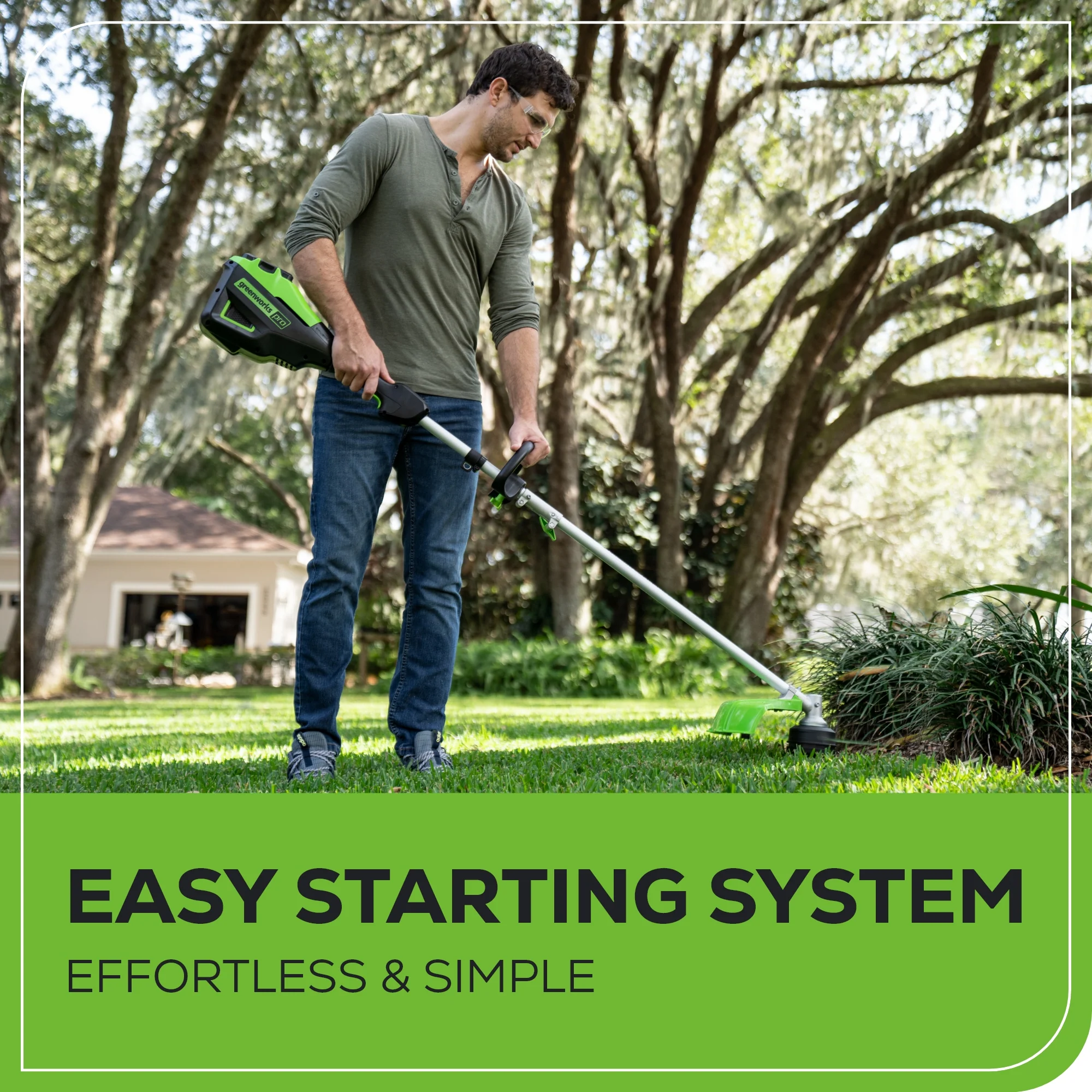 60V 16" Cordless Battery String Trimmer (Attachment Capable) and 16" Hedge Trimmer Attachment Combo Kit: 4.0 Ah Battery and Charger - Image 9