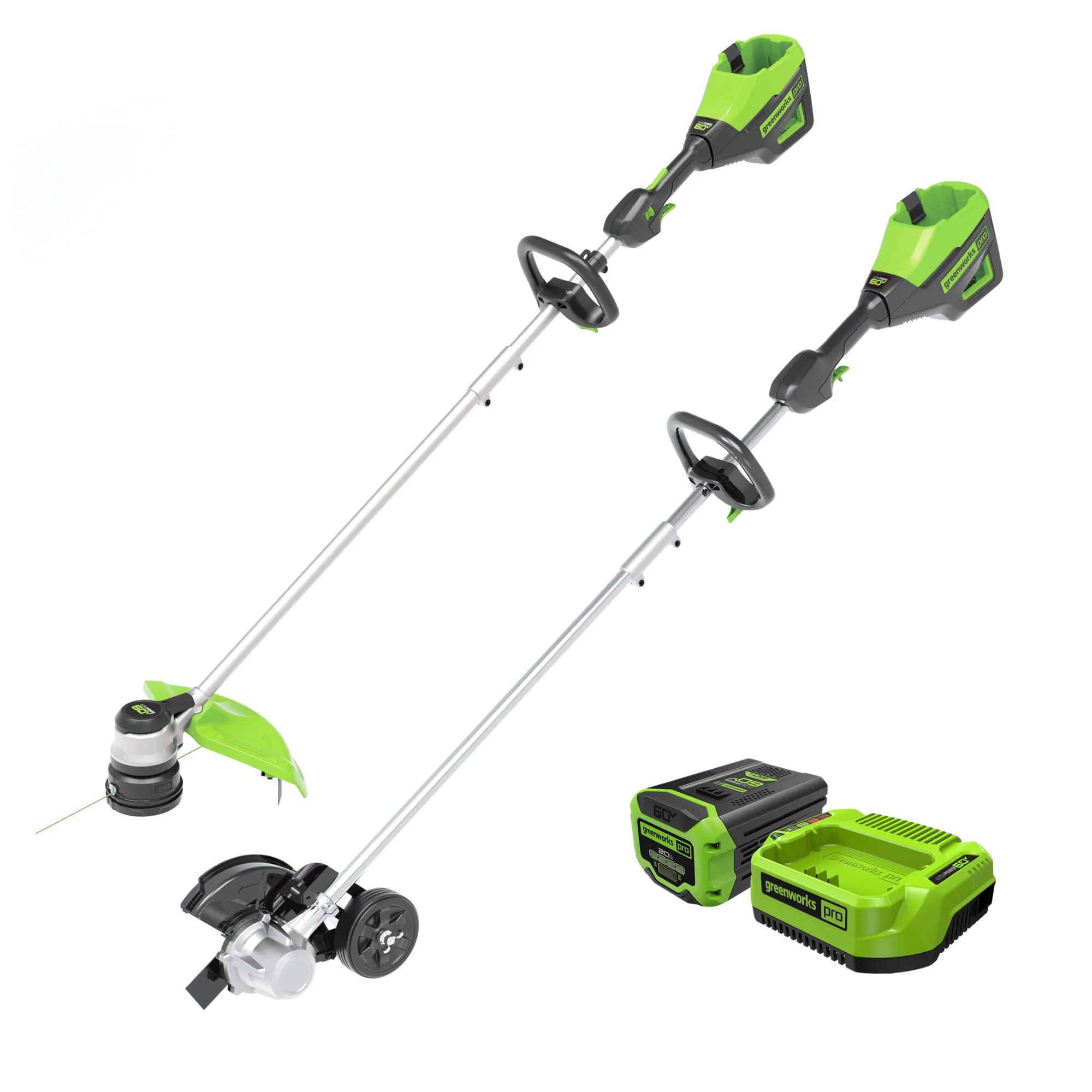 60V 16" String Trimmer and 8" Edger Combo Kit: 2.0 Ah Battery and Charger