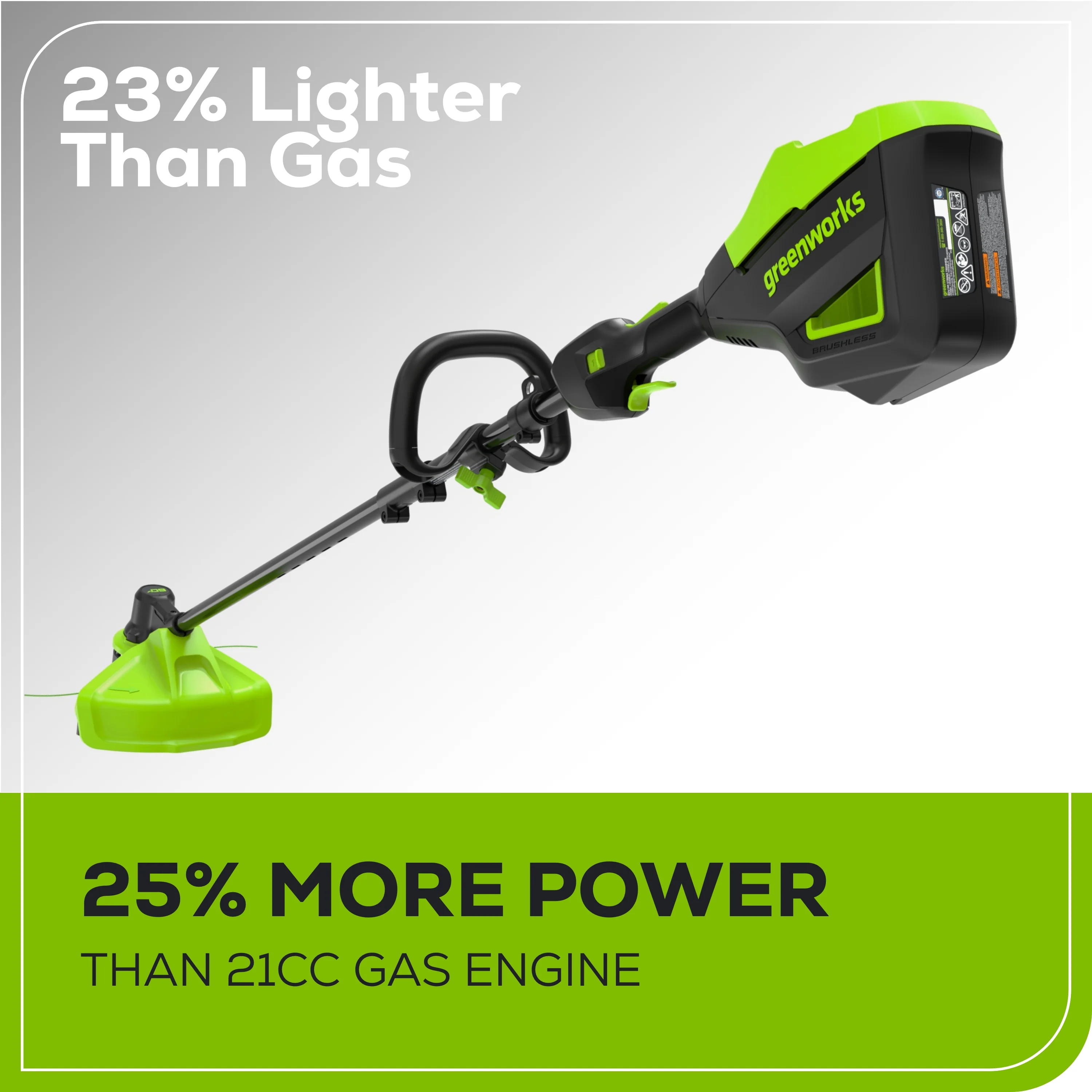 60V 17" Cordless Battery Brushless String Trimmer: 2.5 Ah Battery and Charger - Image 4