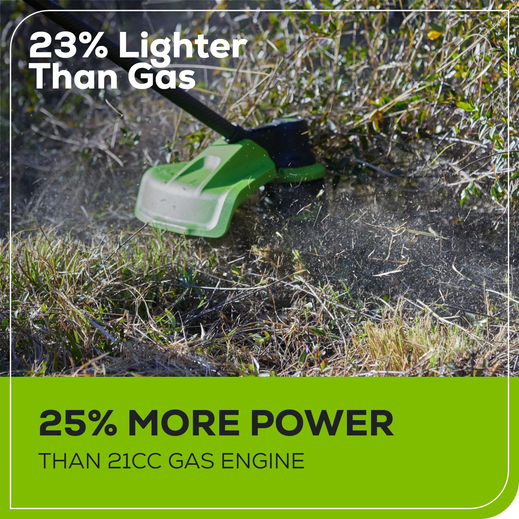 60V 17" Cordless Battery Brushless String Trimmer, Carbon Fiber Shaft: 4.0 Ah Battery and Charger - Image 4