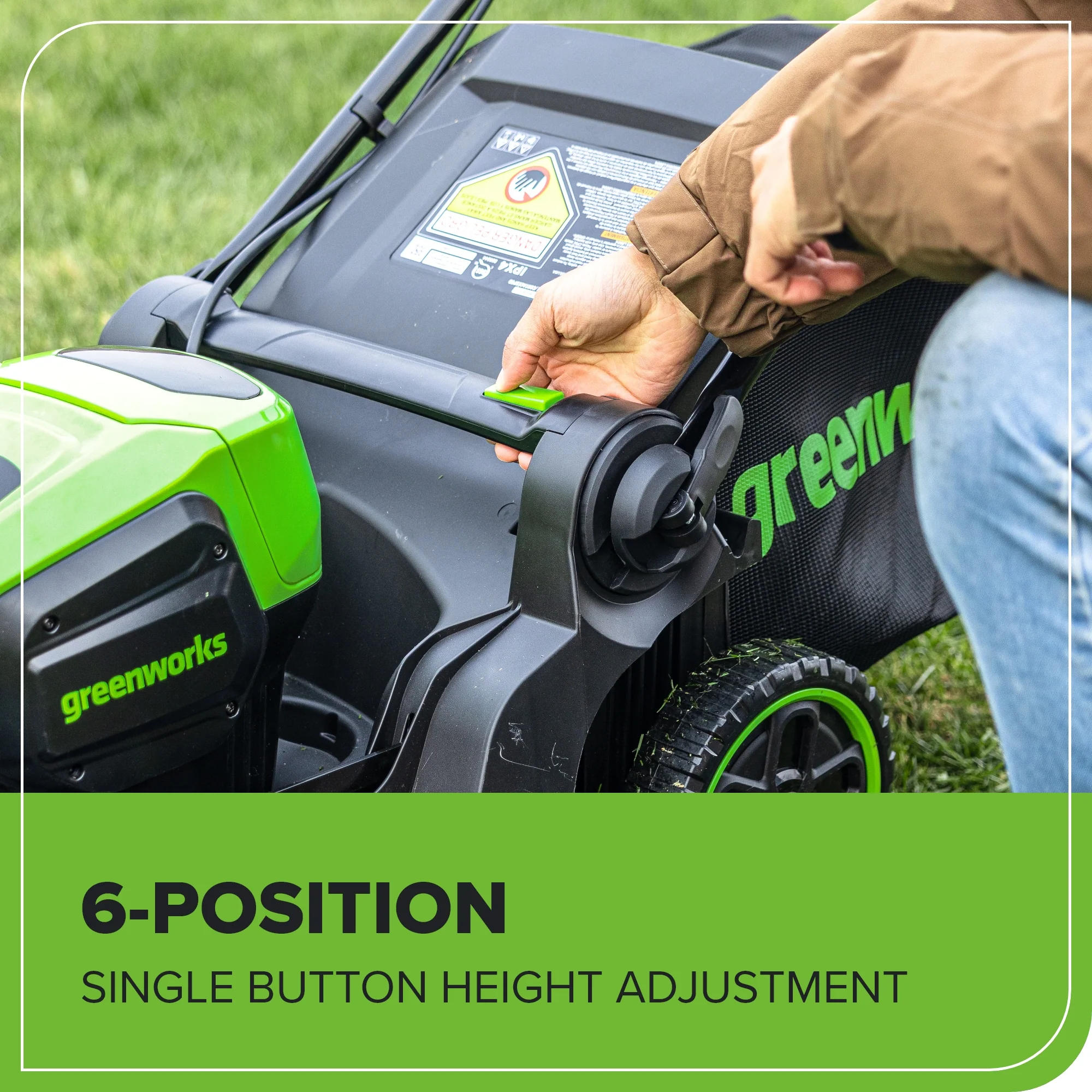 60V 17" Cordless Battery Push Lawn Mower and 610 CFM Jet Blower Combo Kit: 4.0 Ah Battery and Charger - Image 7