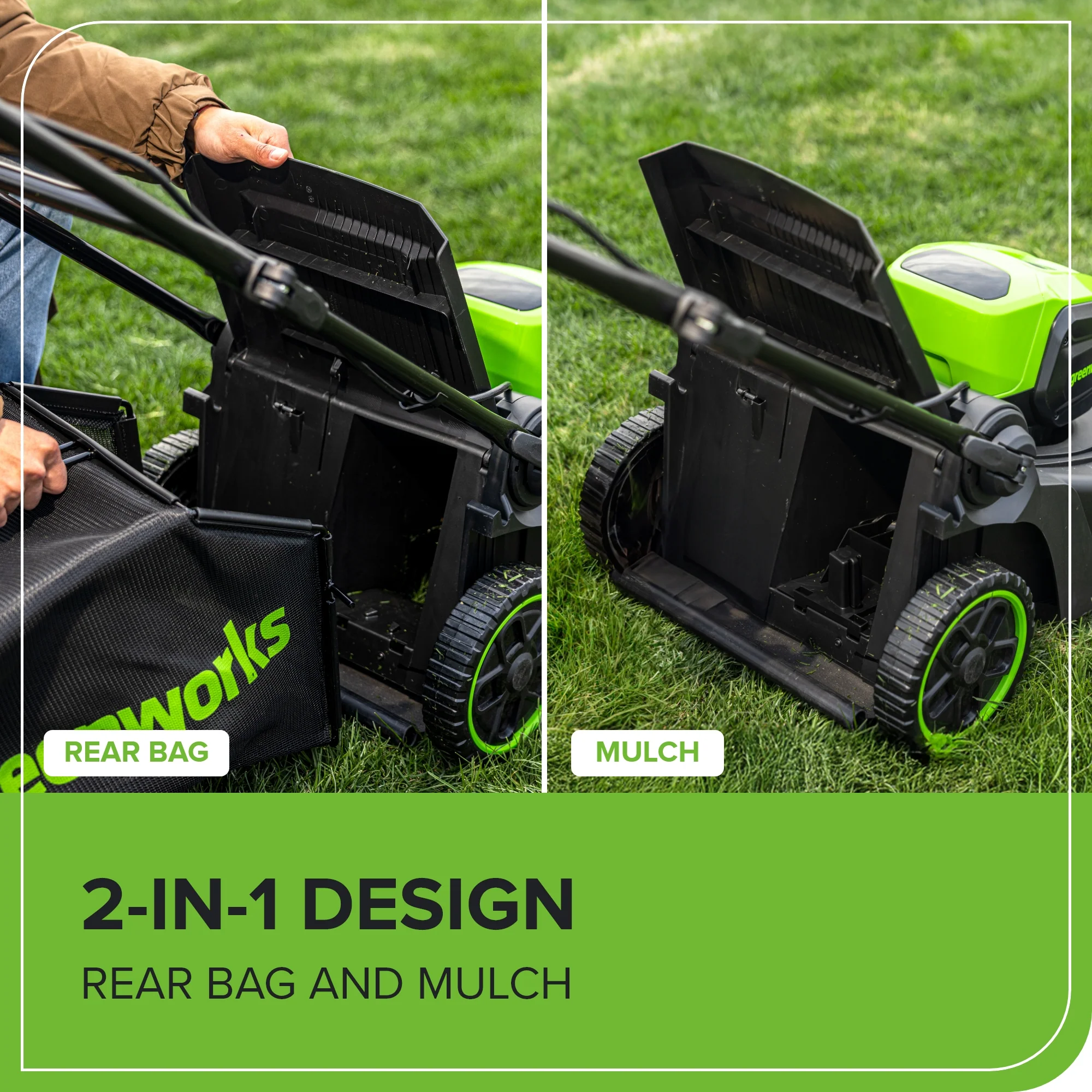 60V 17" Cordless Battery Push Lawn Mower: 4.0 Ah Battery and Charger - Image 8