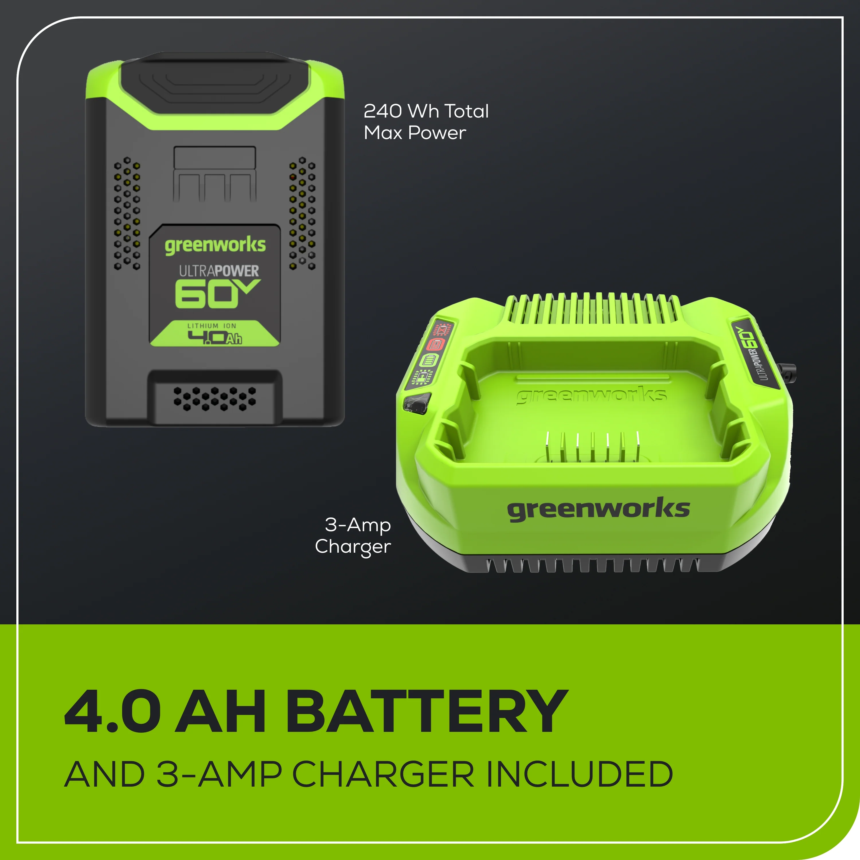 60V 18"Cordless Battery 2.0 kW Chainsaw and Hard Case, 4Ah Battery and Charger - Image 8