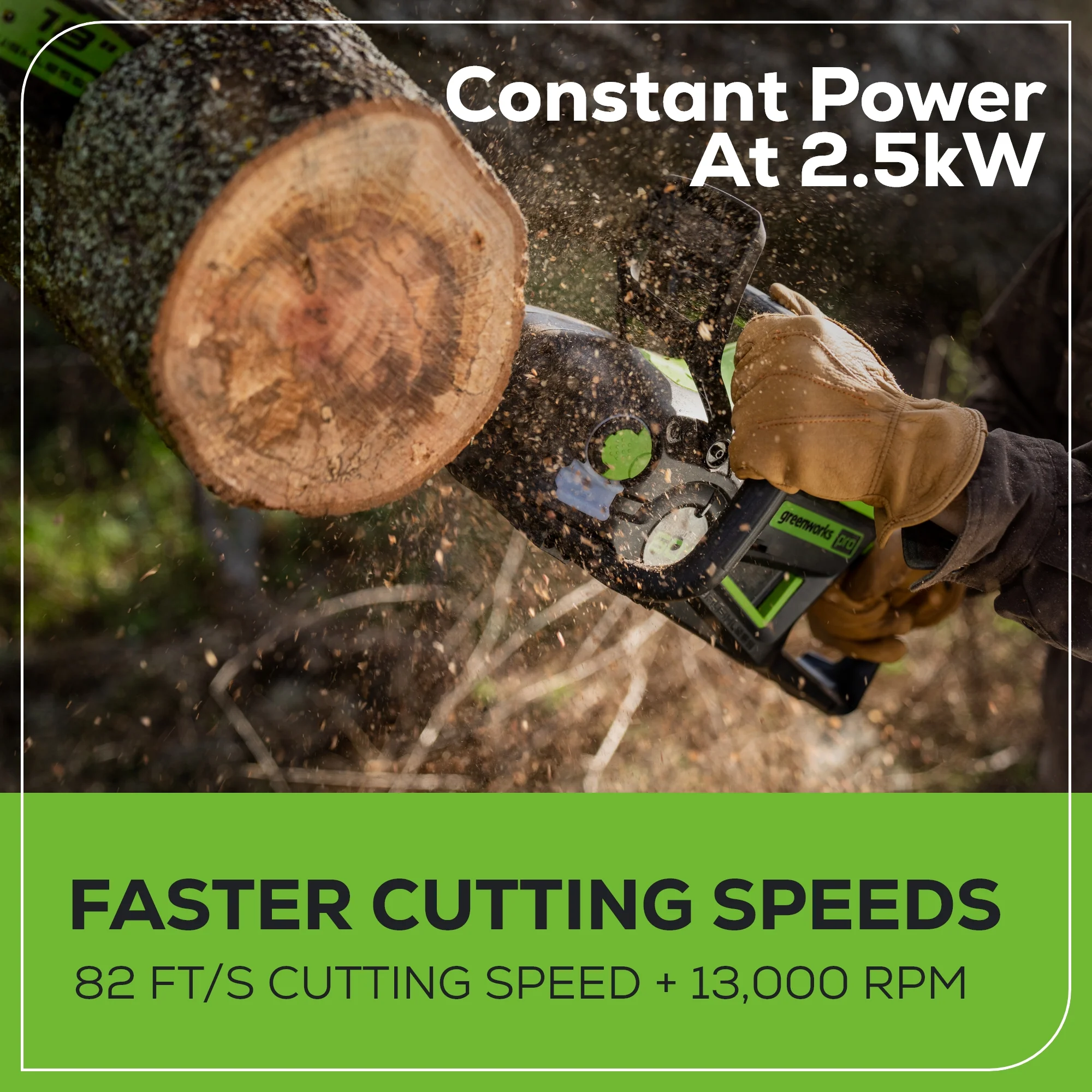 60V 18" Cordless Battery Brushless 2.5kW Chainsaw: 5.0 Ah Battery and Rapid Charger - Image 5