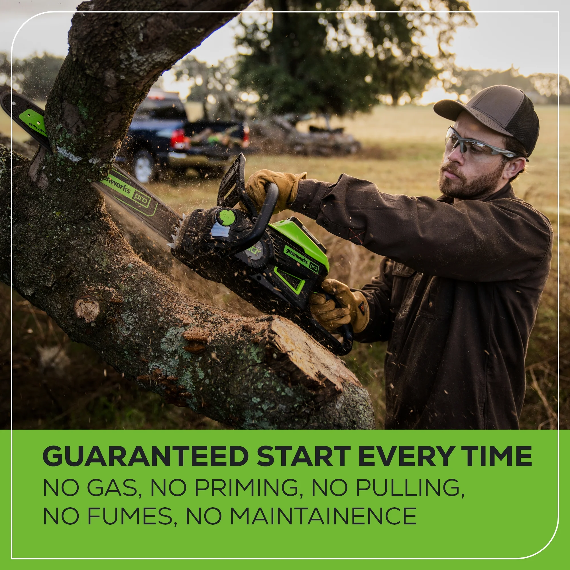 60V 18" Cordless Battery Brushless 2.5kW Chainsaw: 5.0 Ah Battery and Rapid Charger - Image 7