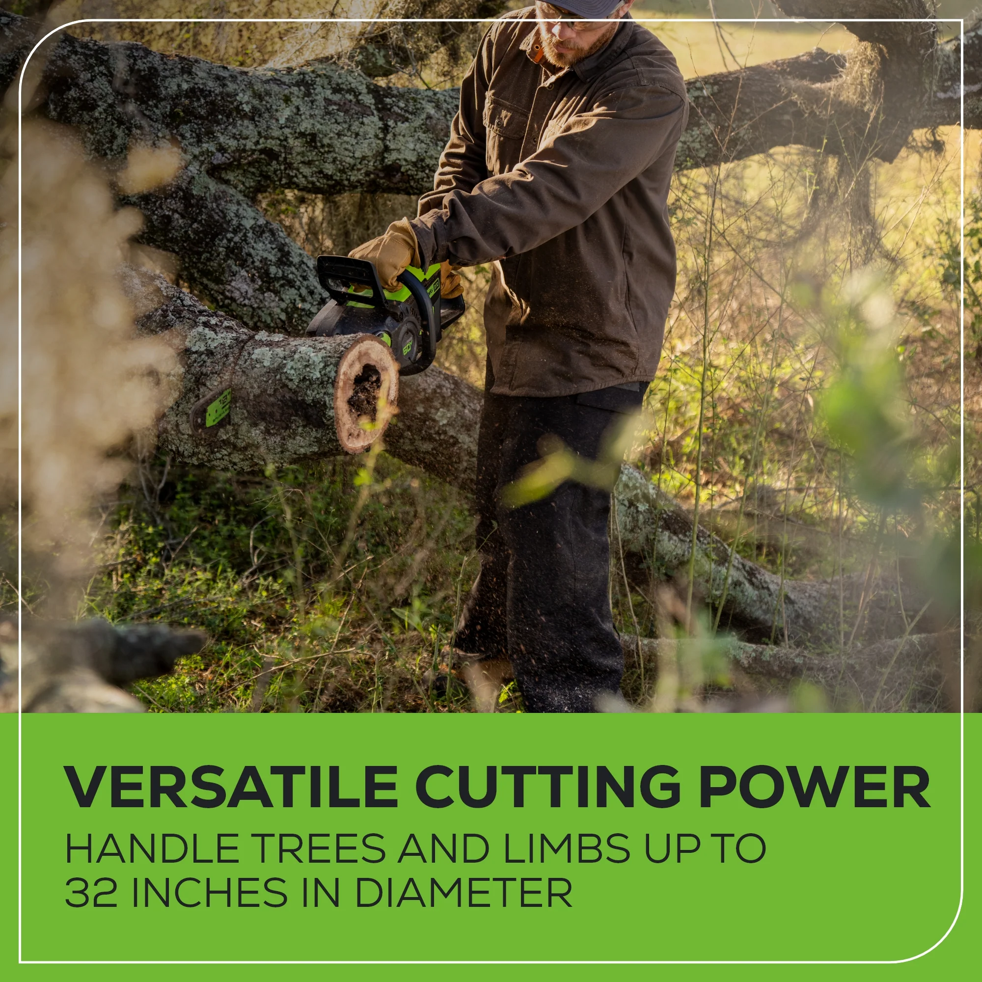 60V 18" Cordless Battery Brushless 2.5kW Chainsaw: 5.0 Ah Battery and Rapid Charger - Image 8