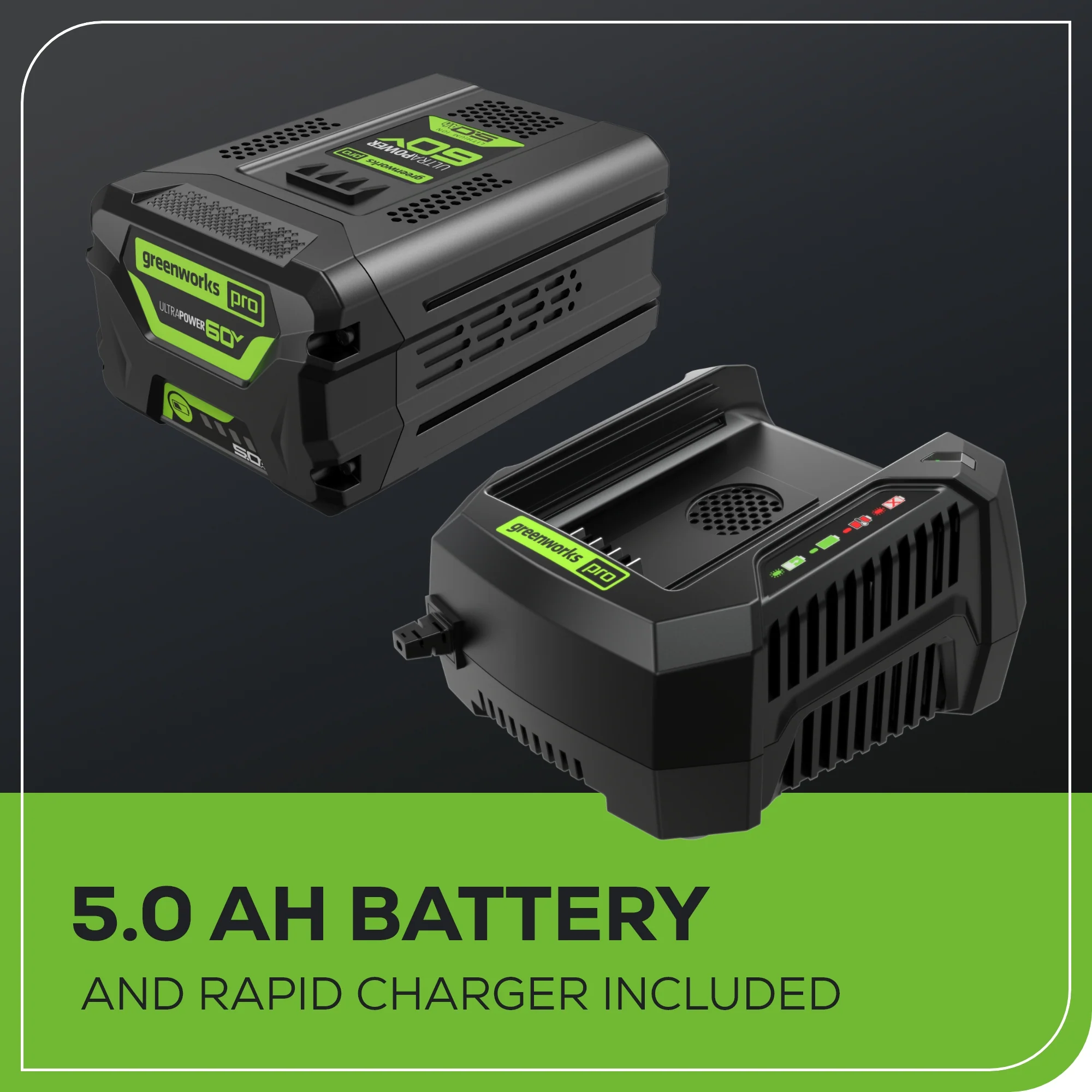 60V 18" Cordless Battery Brushless 2.5kW Chainsaw: 5.0 Ah Battery and Rapid Charger - Image 9
