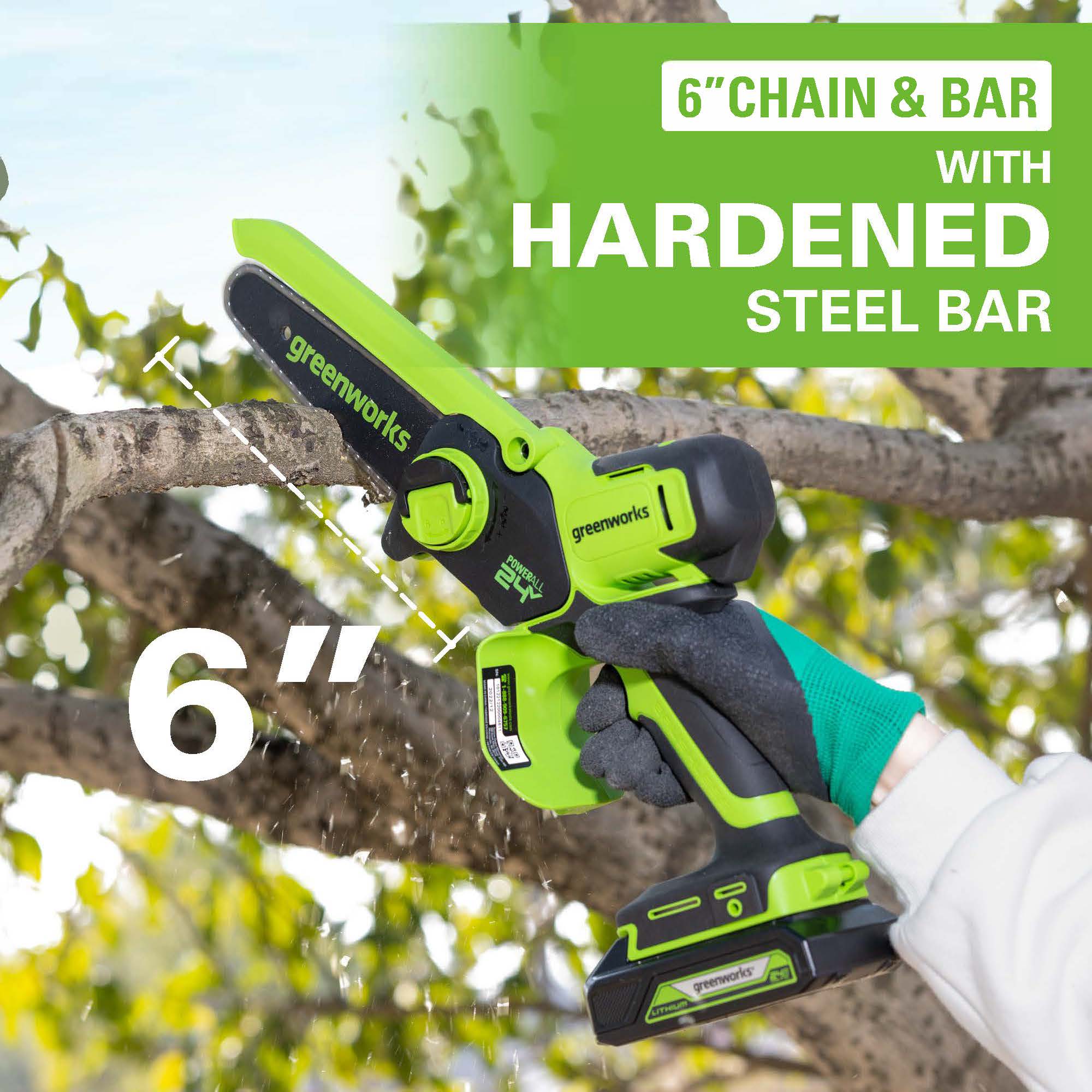 60V 18" Cordless Battery 2.0 kW Chainsaw and 24V 6" Pruner Saw, (1) 4.0 Ah Battery: (1) 2.0 Ah Battery and (2) Chargers - Image 11