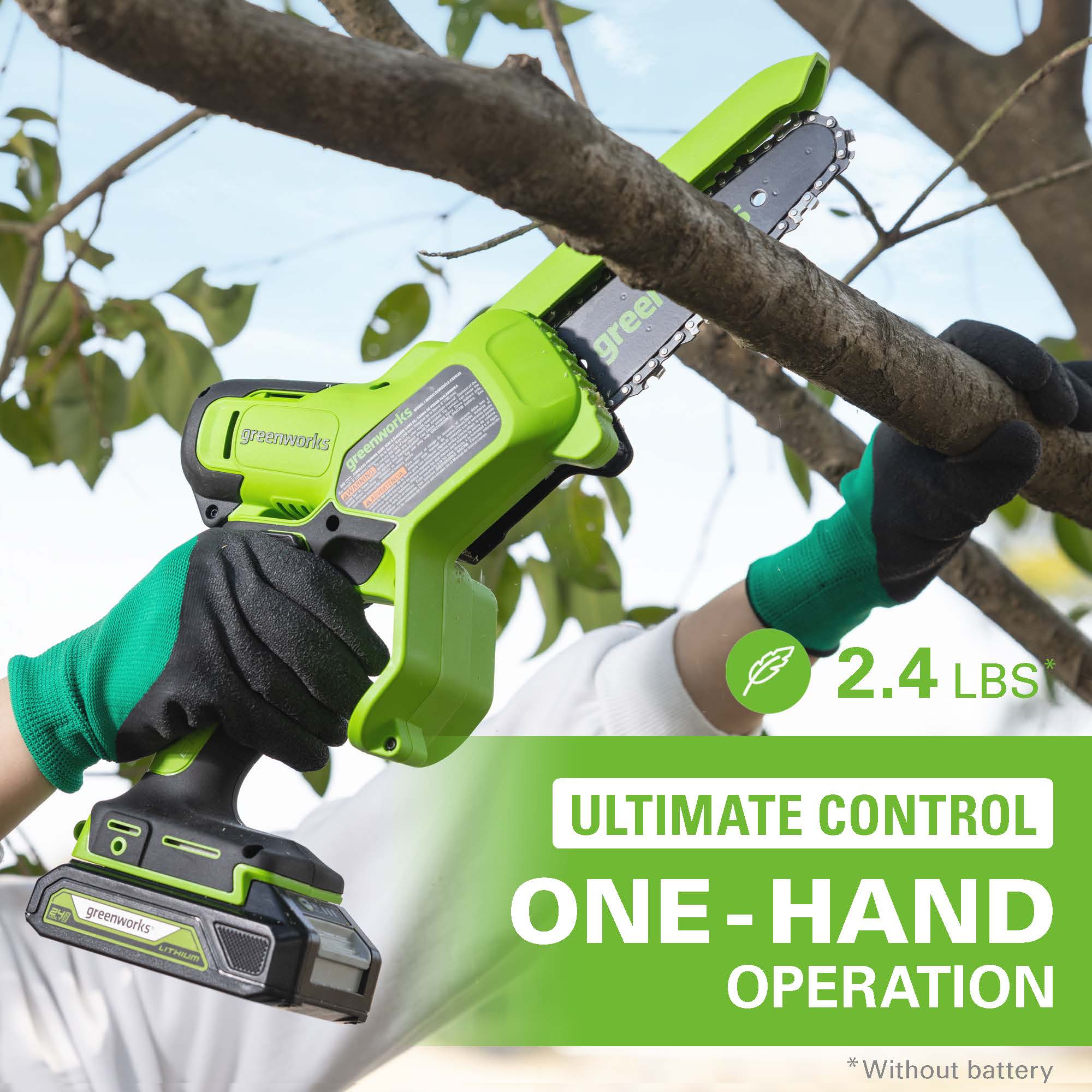 60V 18" Cordless Battery 2.0 kW Chainsaw and 24V 6" Pruner Saw, (1) 4.0 Ah Battery: (1) 2.0 Ah Battery and (2) Chargers - Image 12