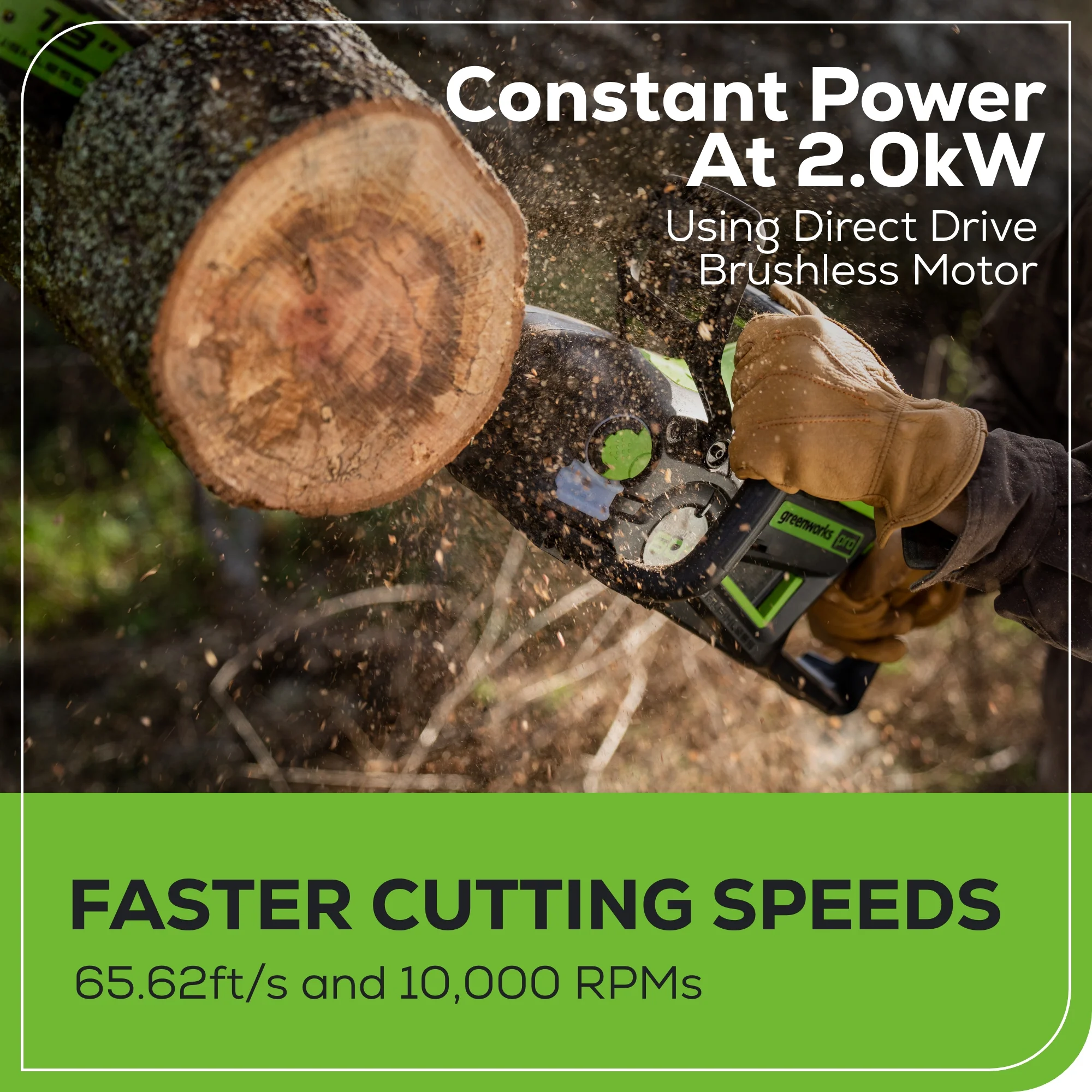 60V 18" Cordless Battery 2.0 kW Chainsaw and 10" Pole Saw Combo Kit: 4.0 Ah Battery and Charger - Image 5