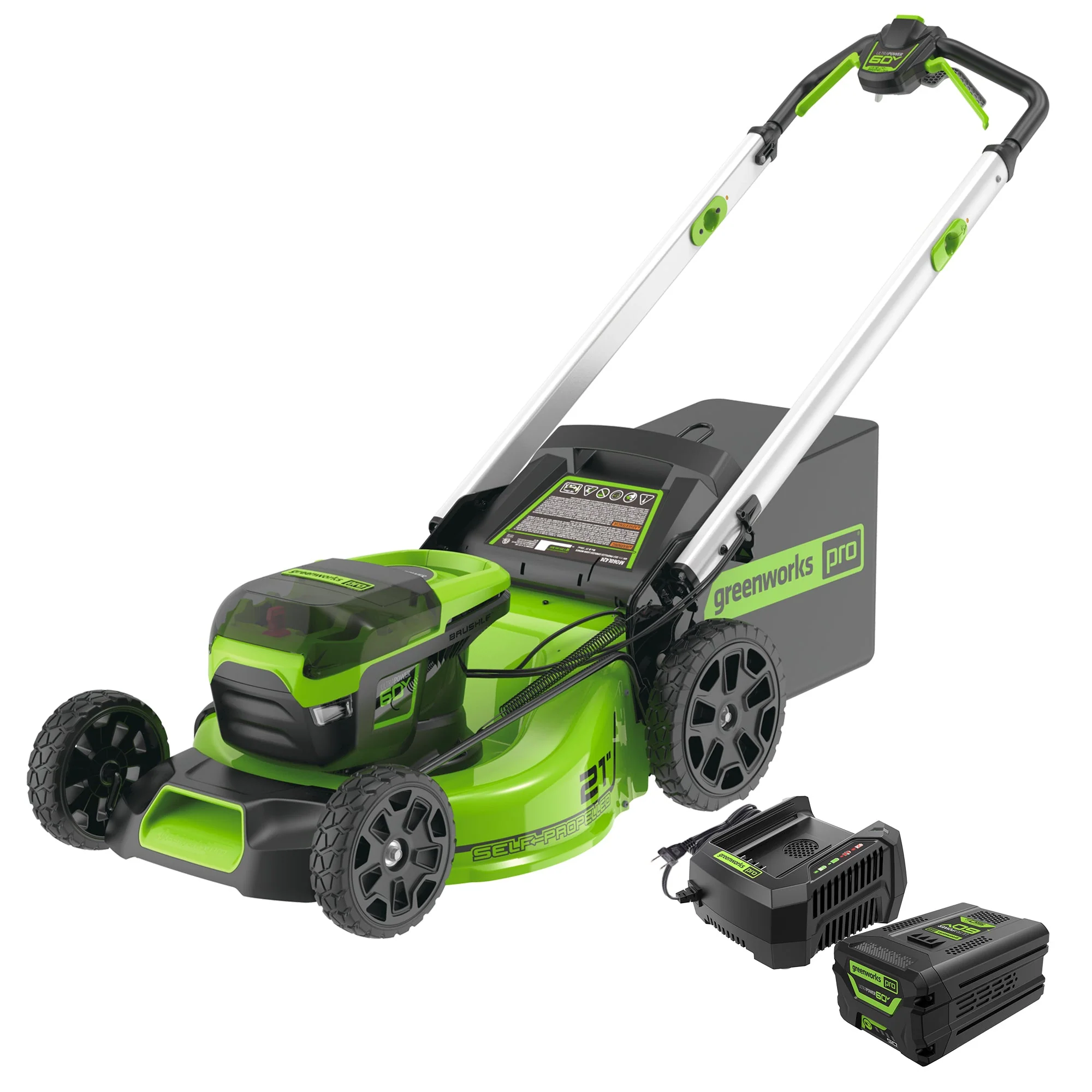 60V 21" Push Mower 5-pc Combo Kit, (1) 4Ah Battery, (1) 5.0Ah Battery and (2) Chargers - Image 3