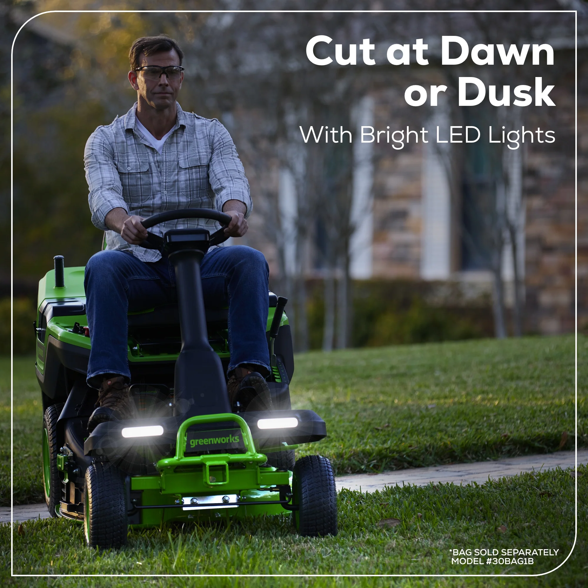 60V 30” CrossoverT Riding Lawn Tractor with (2) 8.0 Ah, (2) 4.0 Ah Batteries & 600-Watt Charger - Image 13