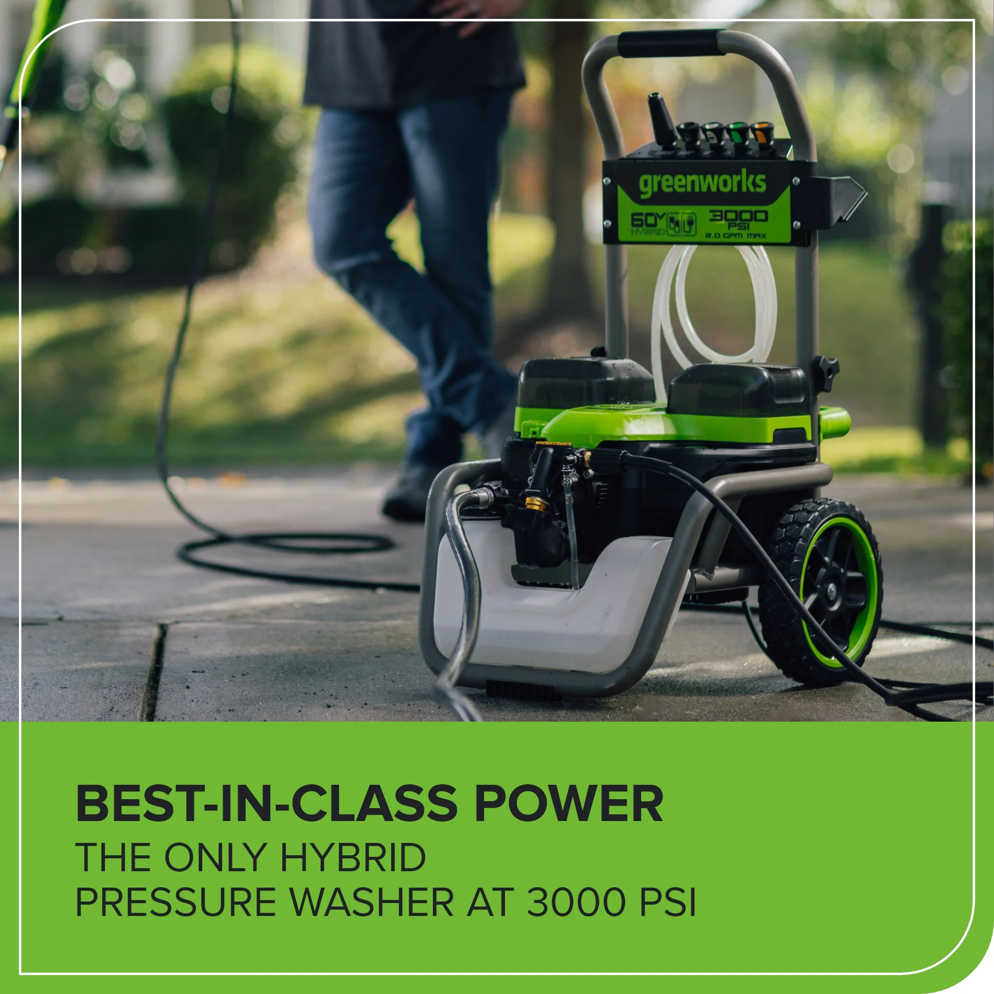 60V/AC Hybrid 3000-PSI 2.0 GPM Electric Pressure Washer (Tool Only) - Image 10