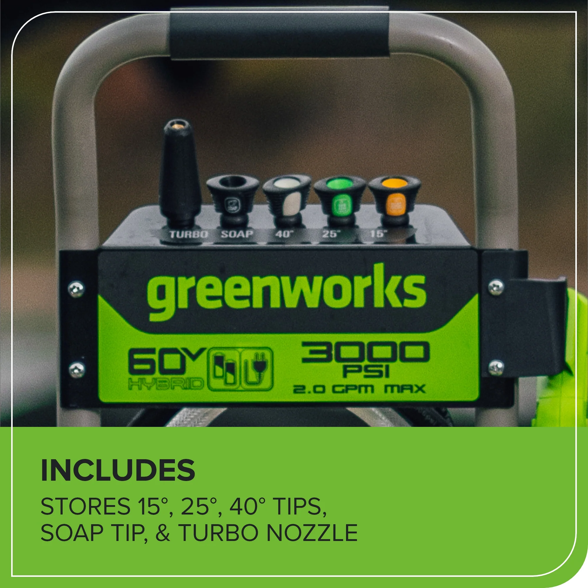 60V/AC Hybrid 3000-PSI 2.0 GPM Electric Pressure Washer (Tool Only) - Image 16