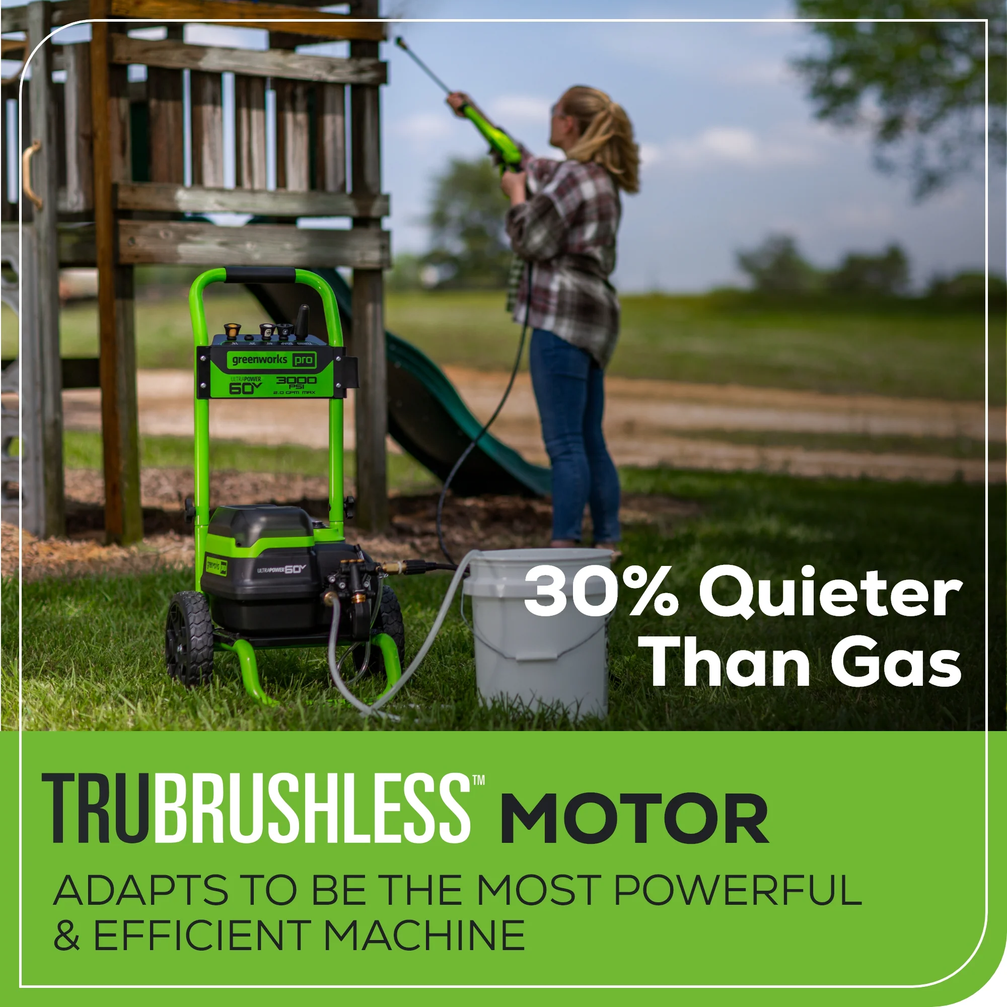 60V 3000-PSI 2.0 GPM Electric Pressure Washer (Tool Only) - Image 7