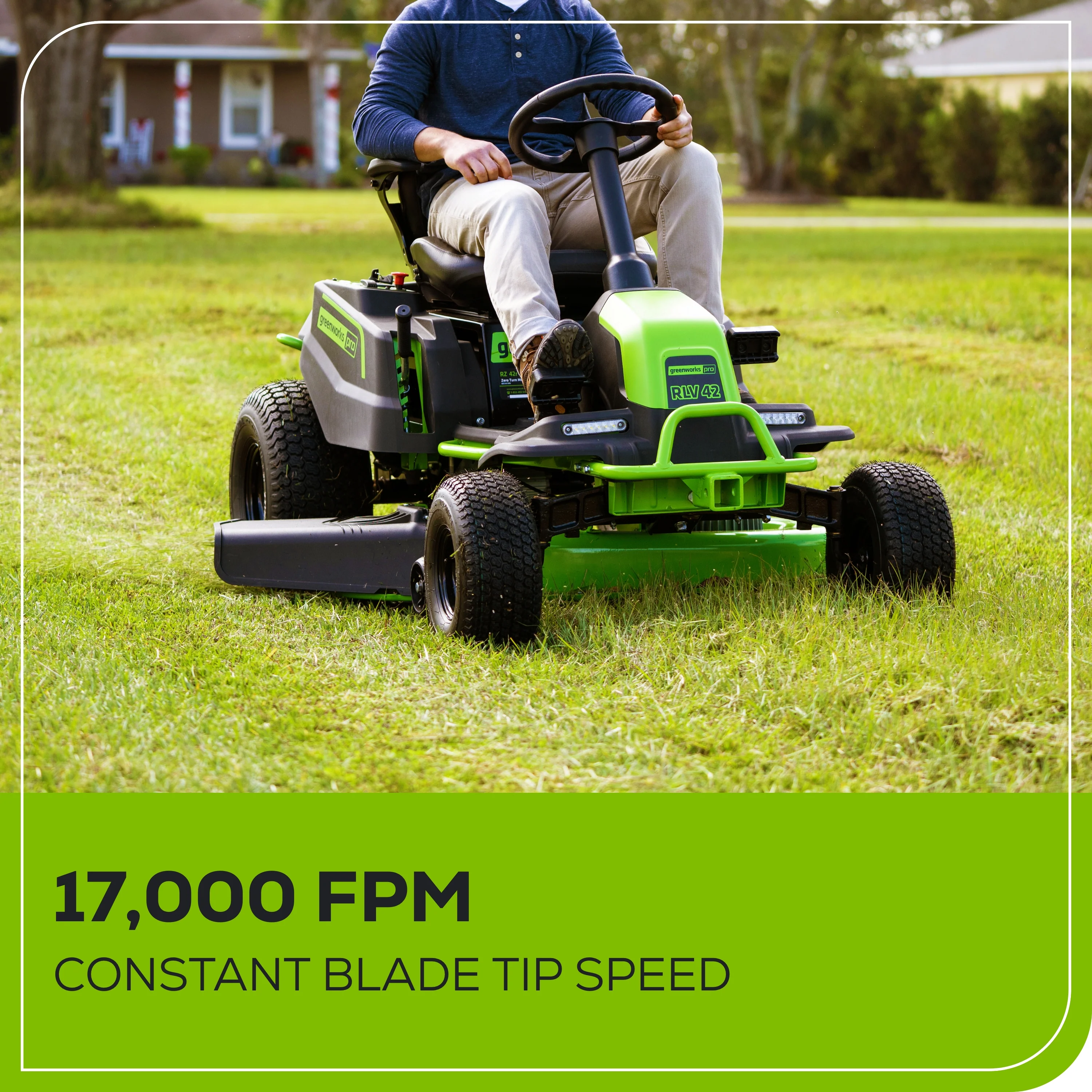 60V 42" Cordless Battery CrossoverT Riding Lawn Mower, (6) 8.0 Ah Batteries and 600W Wall Charger - Image 11