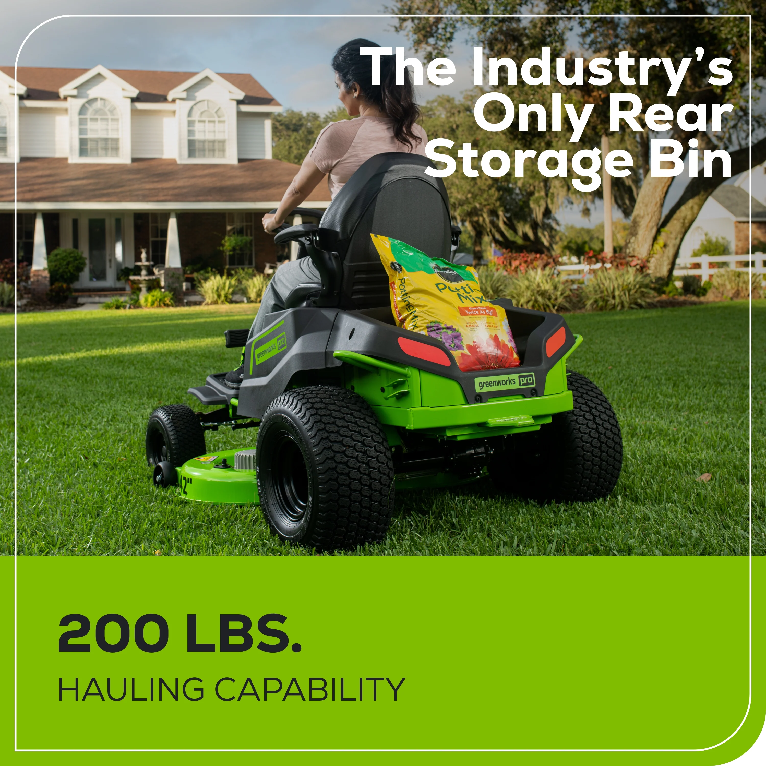 60V 42" Cordless Battery CrossoverT Riding Lawn Mower, (6) 8.0 Ah Batteries and 600W Wall Charger - Image 7