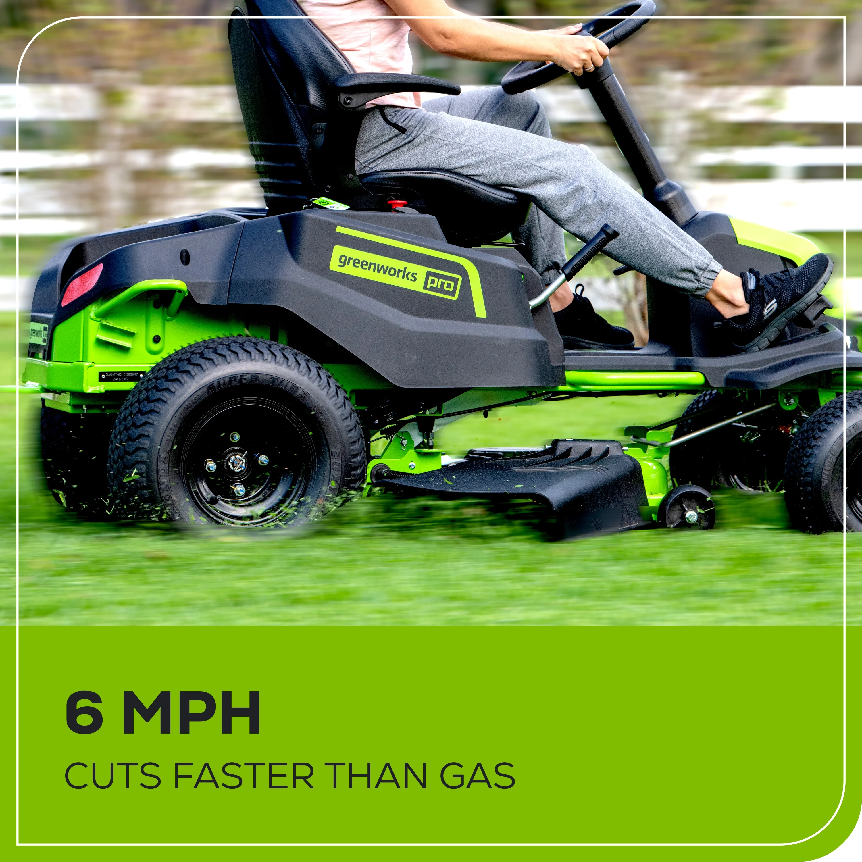 60V 42" Cordless Battery CrossoverT Riding Lawn Mower, (6) 8.0 Ah Batteries and 600W Wall Charger - Image 8
