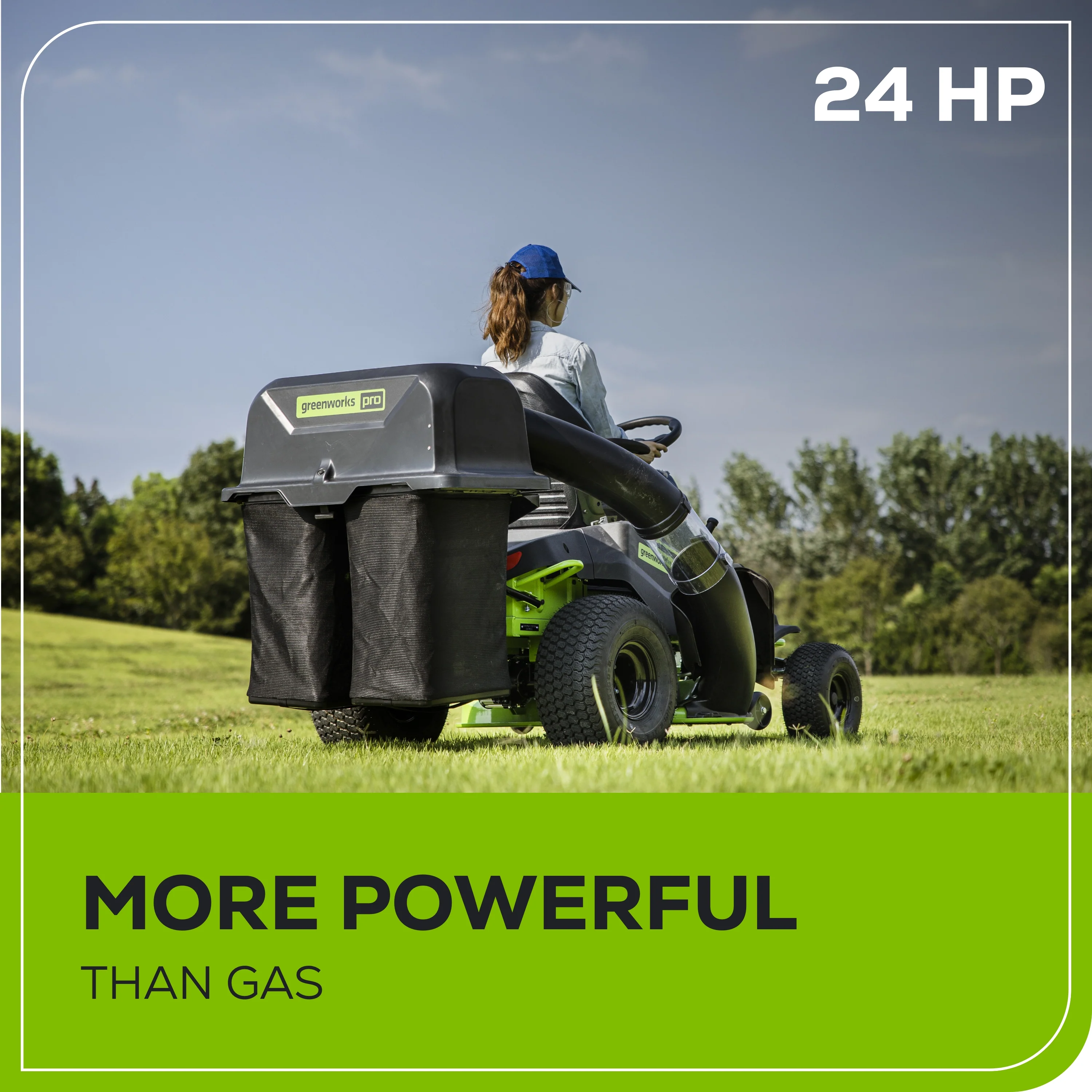 60V 42" Cordless Battery CrossoverT Riding Lawn Mower + Bagger, (6) 8.0 Ah Batteries and (3) Dual-Port Turbo Chargers - Image 4