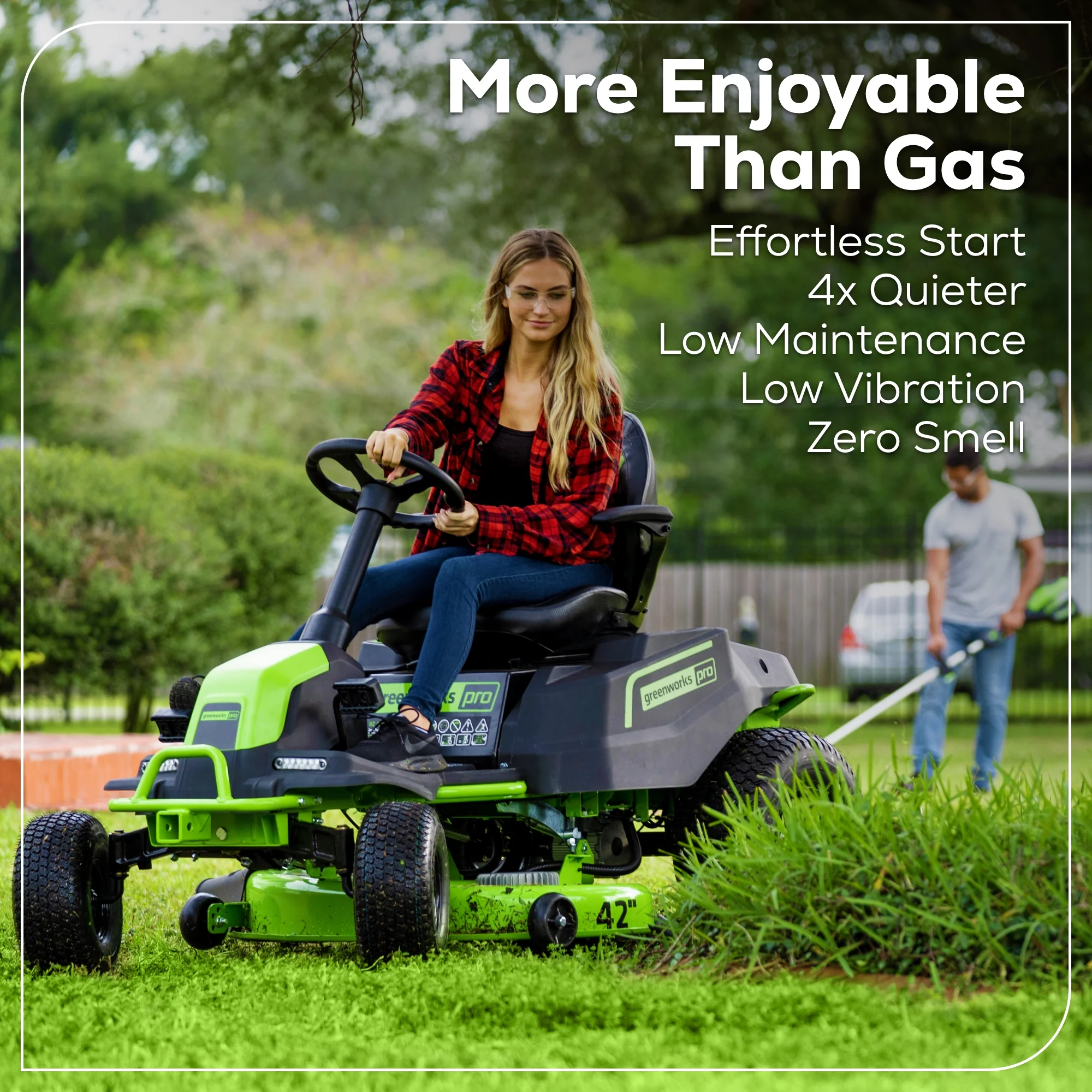 60V 42" Cordless Battery CrossoverT Riding Lawn Mower, (4) 8.0 Ah Batteries and (2) Dual-Port Turbo Chargers - Image 11