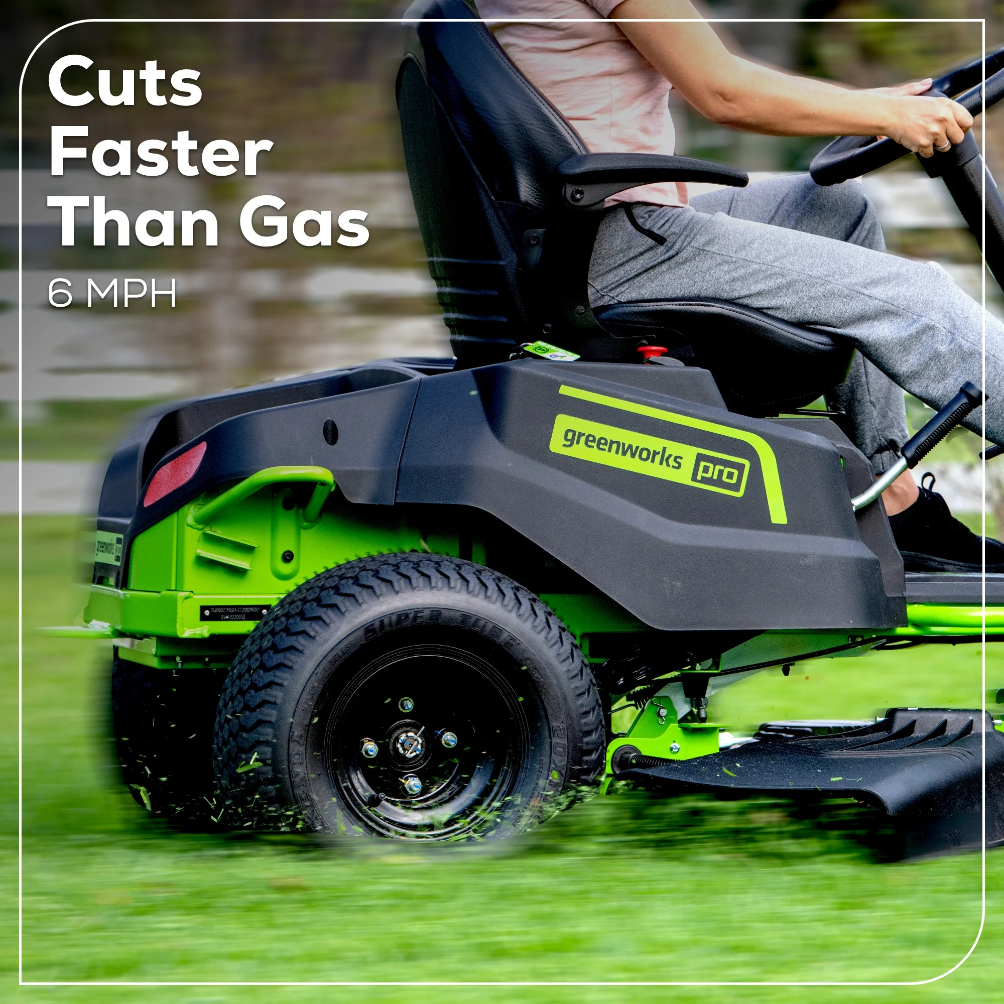 60V 42" Cordless Battery CrossoverT Riding Lawn Mower, (4) 8.0 Ah Batteries and (2) Dual-Port Turbo Chargers - Image 8