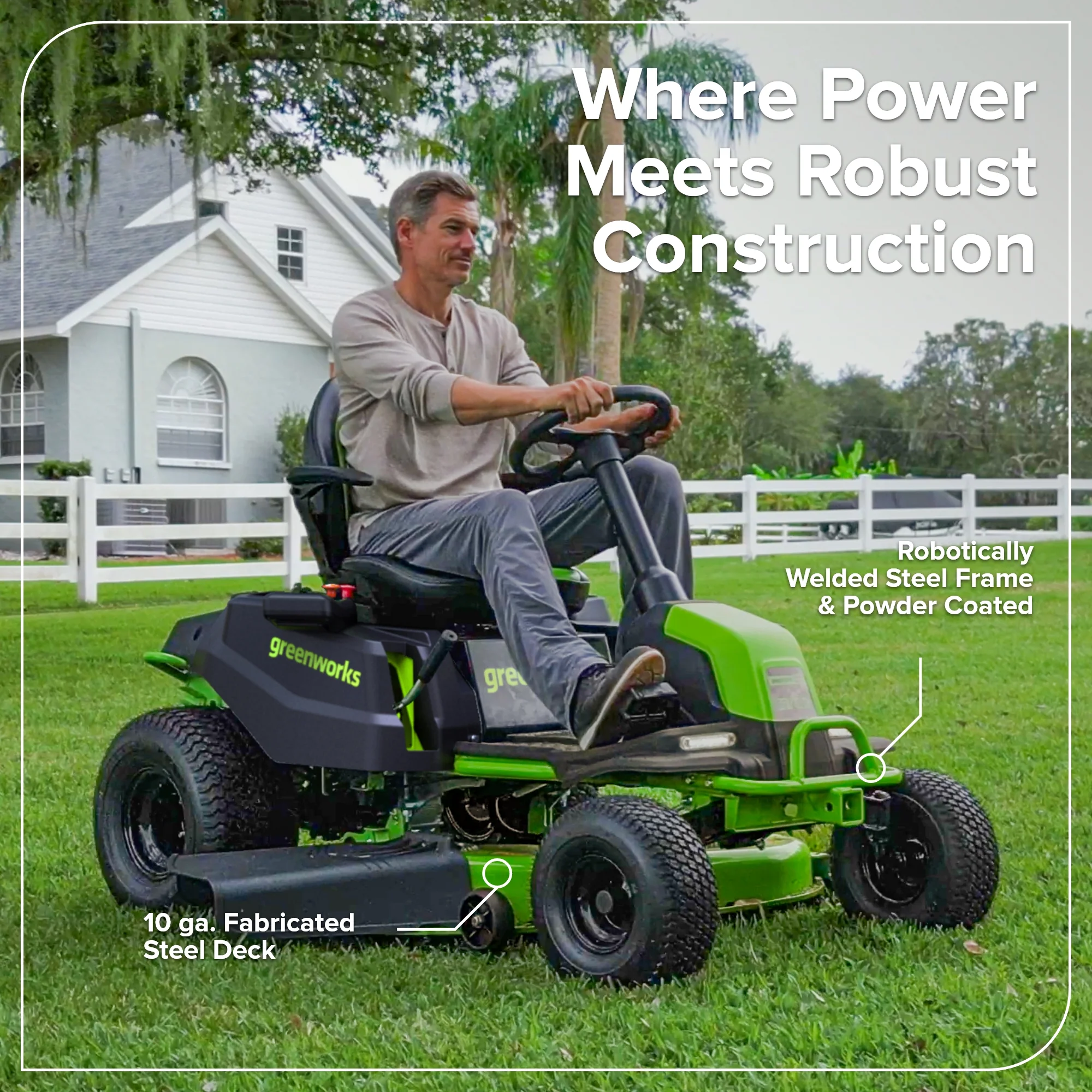 60V 42" Cordless Battery CrossoverT Riding Lawn Mower, (4) 8.0 Ah Batteries and 600W Wall Charger - Image 15