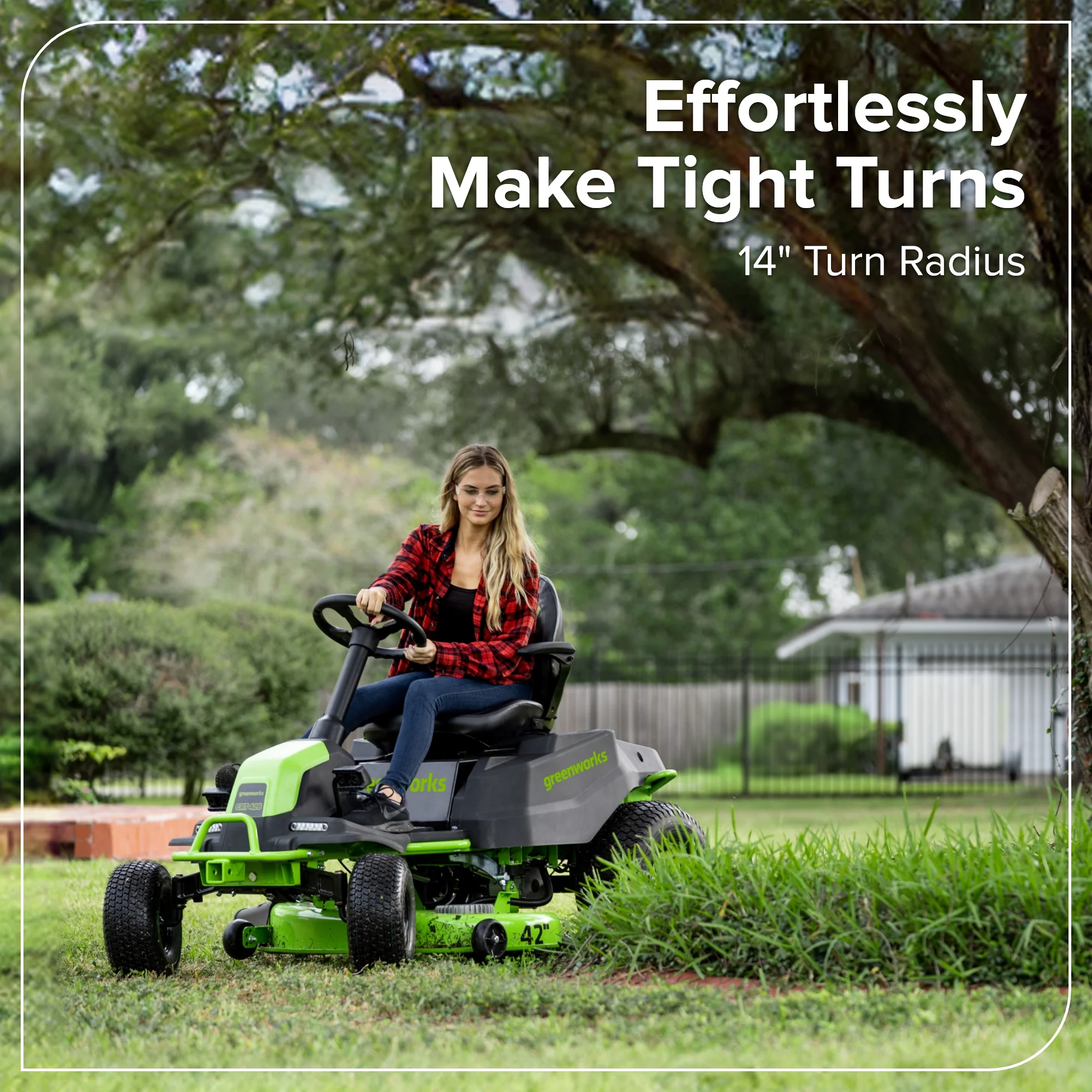 60V 42" Cordless Battery CrossoverT Riding Lawn Mower, (4) 8.0 Ah Batteries and 600W Wall Charger - Image 18