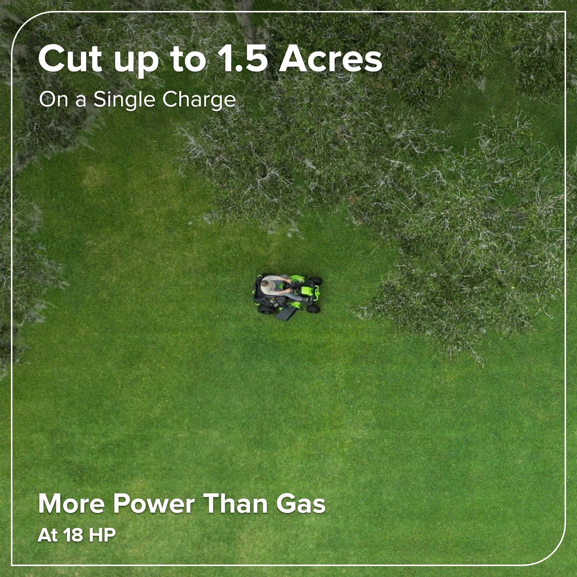 60V 42" Cordless Battery CrossoverT Riding Lawn Mower, (4) 8.0 Ah Batteries and 600W Wall Charger - Image 6