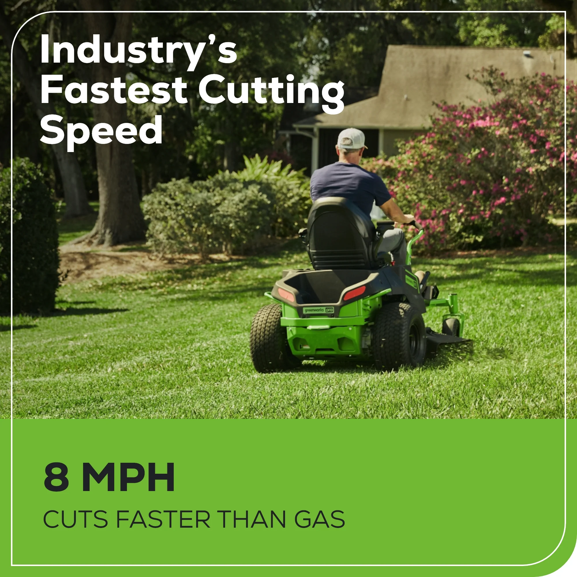 60V 42" Cordless Battery CrossoverZ Zero Turn Riding Lawn Mower 3-Tool Combo Kit, (6) 8Ah Batteries, One(1) 2.5 Ah Battery and (4) Chargers - Image 9
