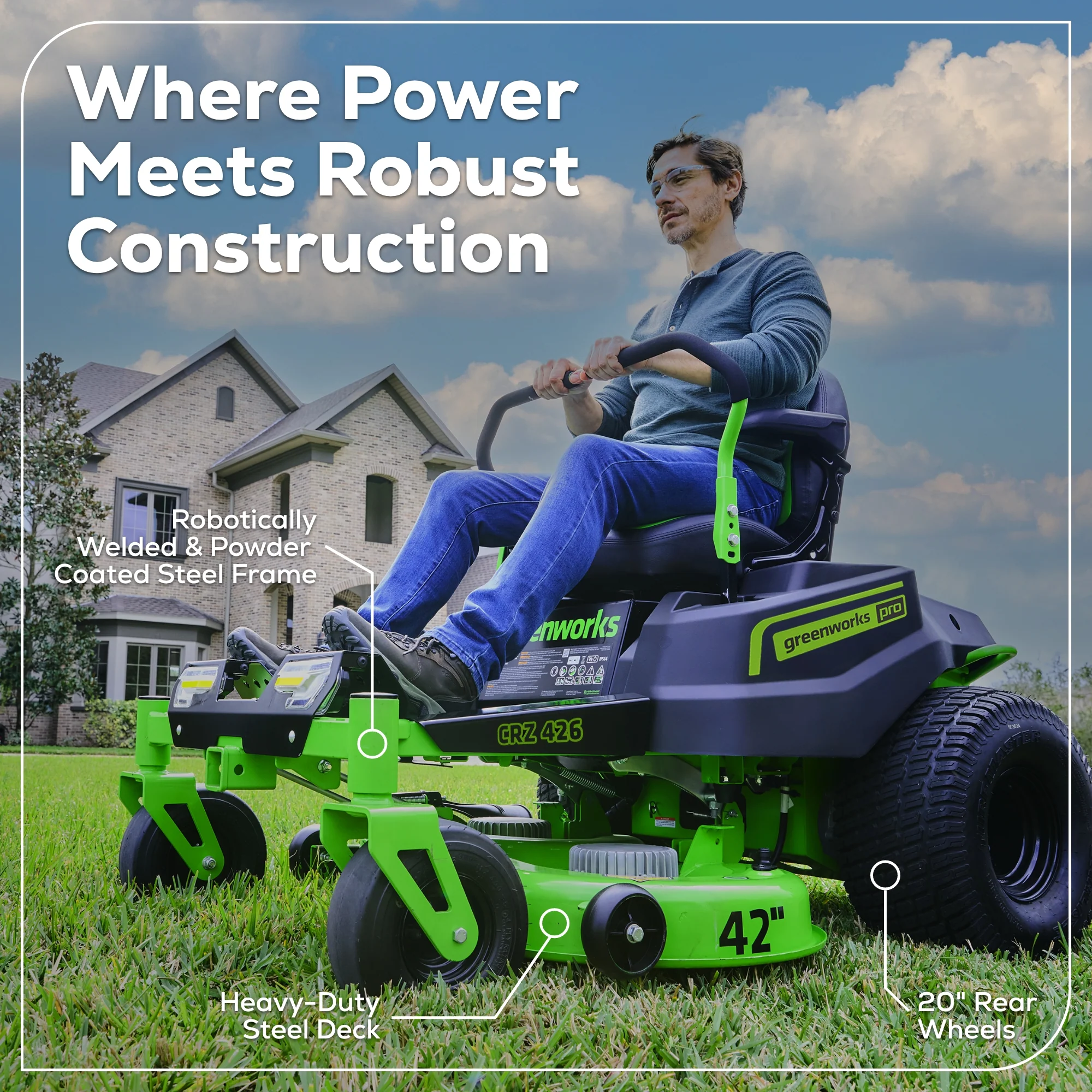 60V 42" Electric CrossoverZ Zero Turn Mower: (6) 8 Ah Batteries and 600W Wall Charger - Image 16