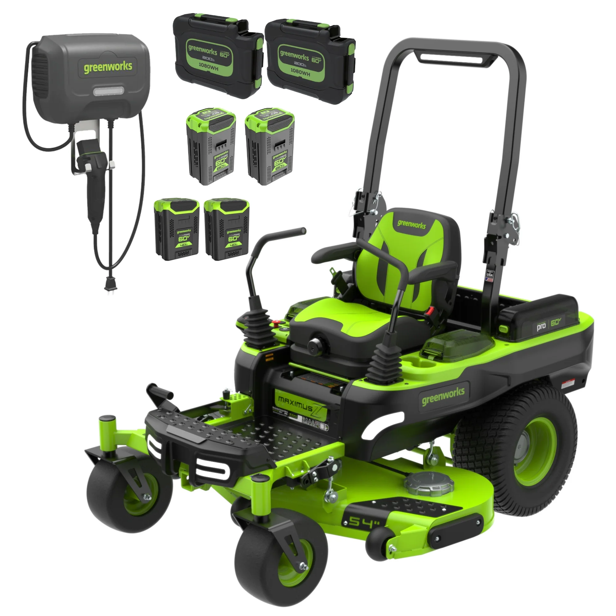 60V 54" MaximusZ Zero Turn Riding Mower: (2) 20.0 Ah (2) 8.0 Ah and (2) 4.0 Ah Batteries and 1.5kW Charger - Image 23