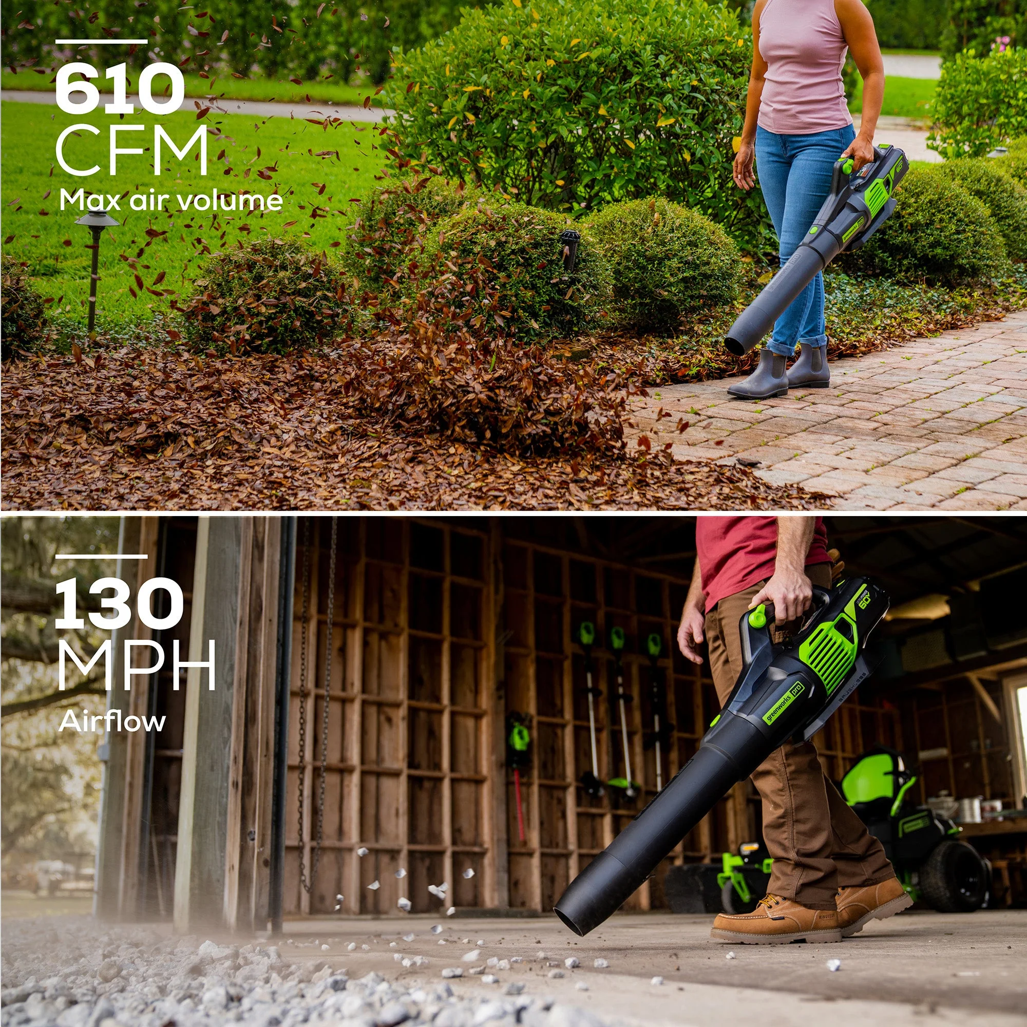 60V 610 CFM Cordless Battery Leaf Blower and Gutter Cleaning Kit Combo Kit: 2.5 Ah Battery and Rapid Charger - Image 5