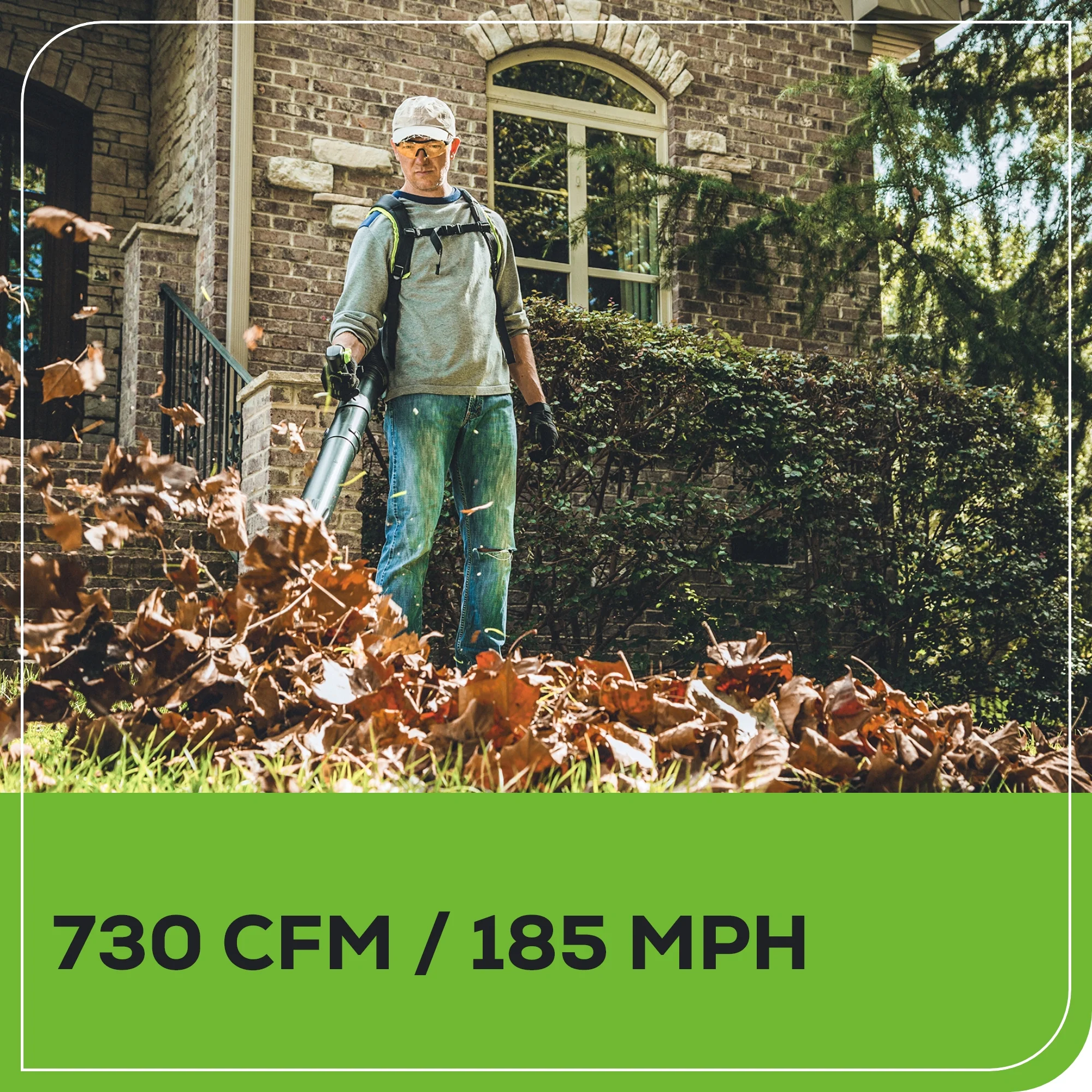 60V 730 CFM Cordless Battery Brushless Backpack Blower, 8.0 Ah Battery and Charger - Image 6