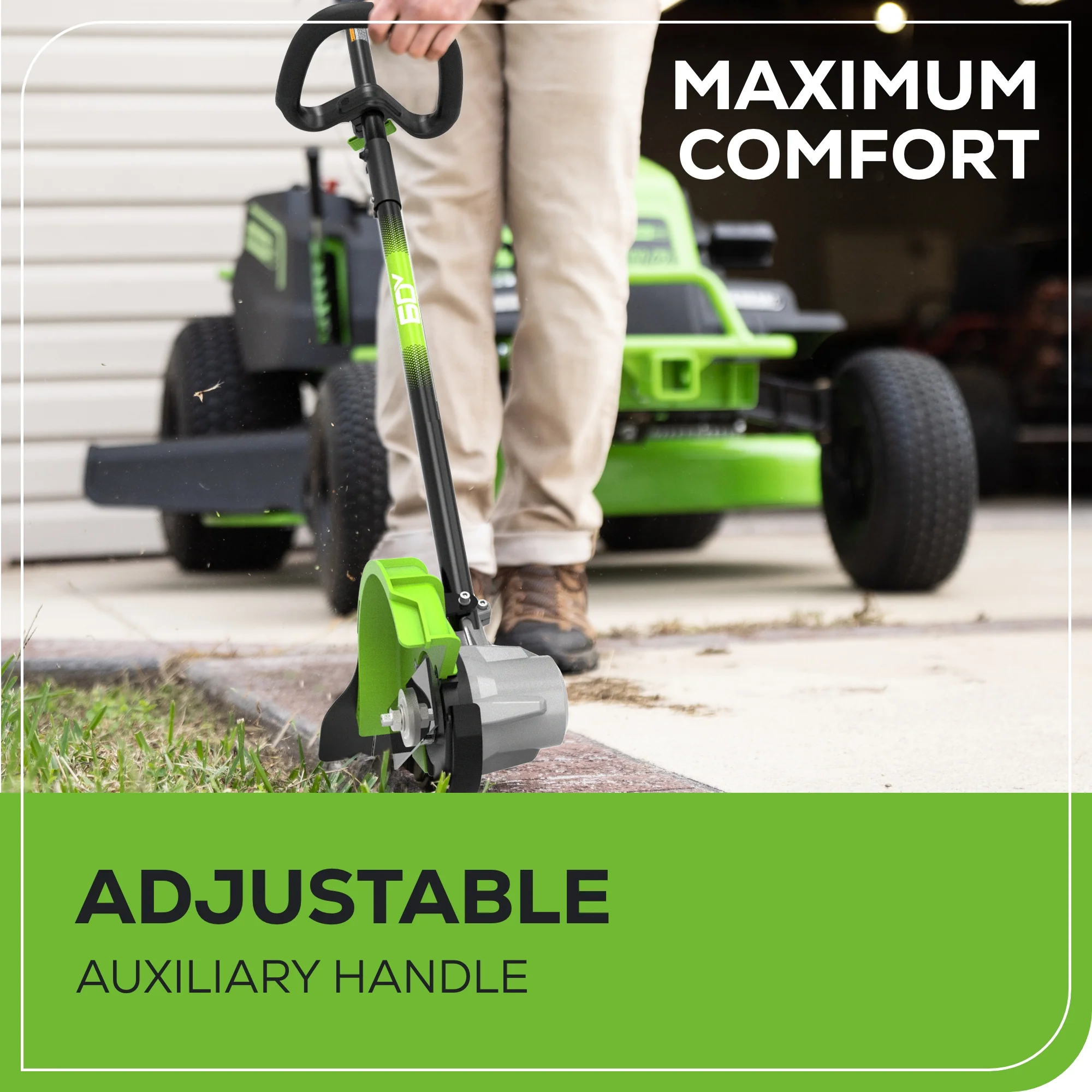 60V 8" Cordless Battery Edger Black Shaft (Tool Only) - Image 5