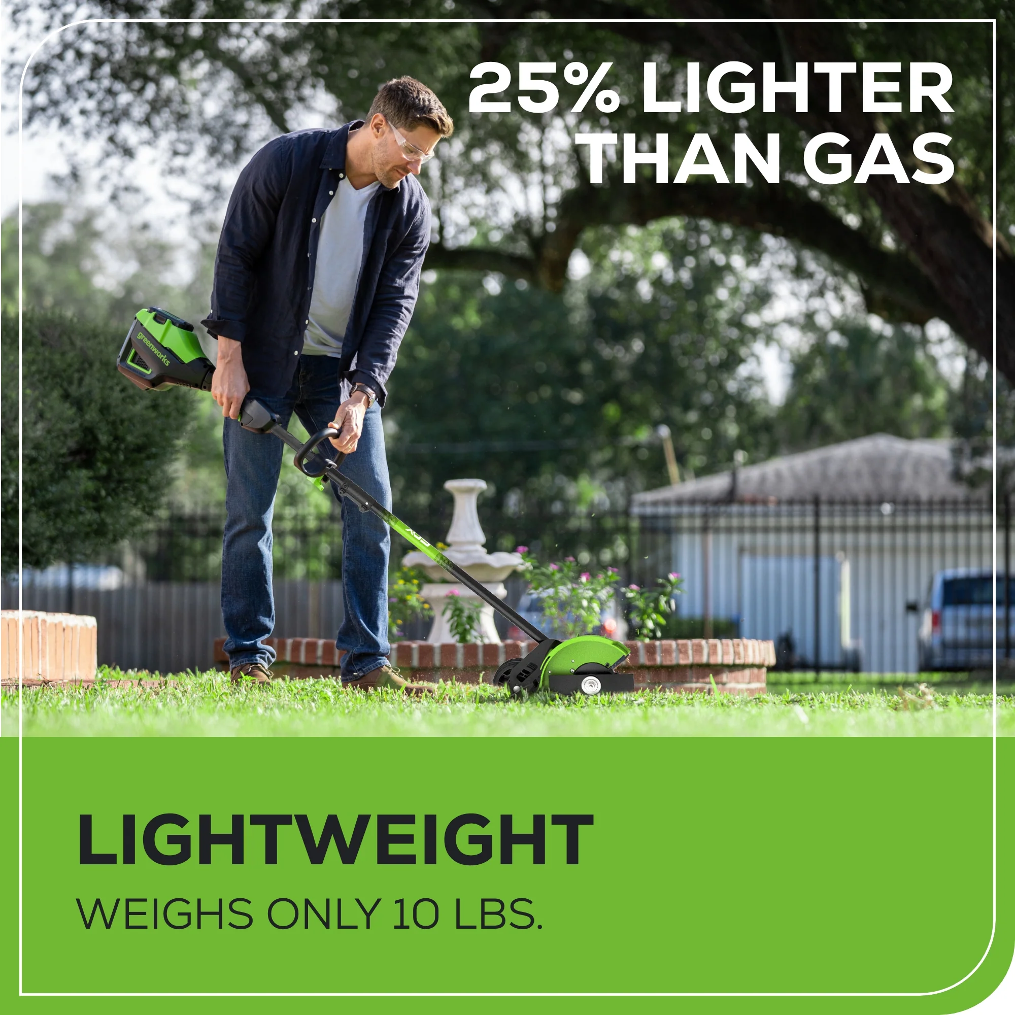 60V 8" Cordless Battery Edger Black Shaft (Tool Only) - Image 7