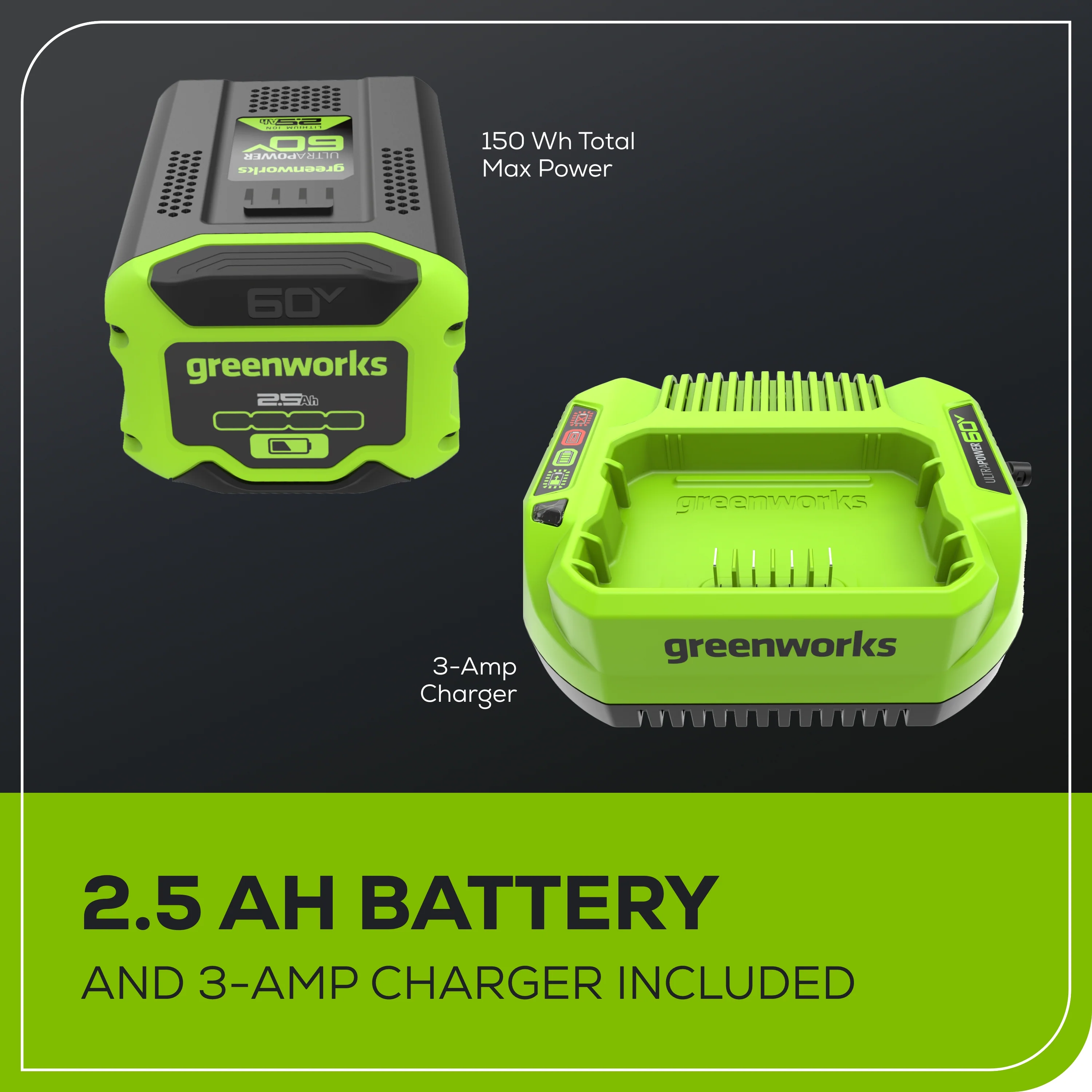 60V 8" Cordless Battery Edger: 2.5 Ah Battery and 3A Charger - Image 8