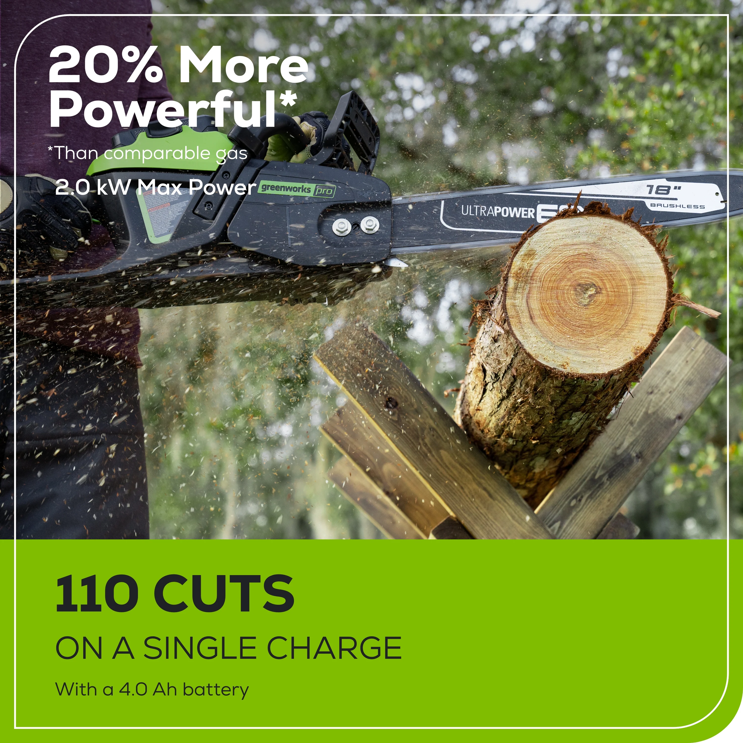 60V 18" Cordless Battery 2.0 kW Chainsaw (Tool Only) - Image 4