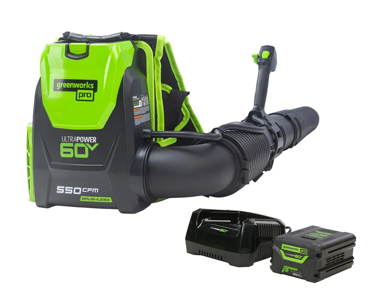 60V 550 CFM Cordless Battery Backpack Blower w/ 5.0Ah Battery & Charger - Image 2