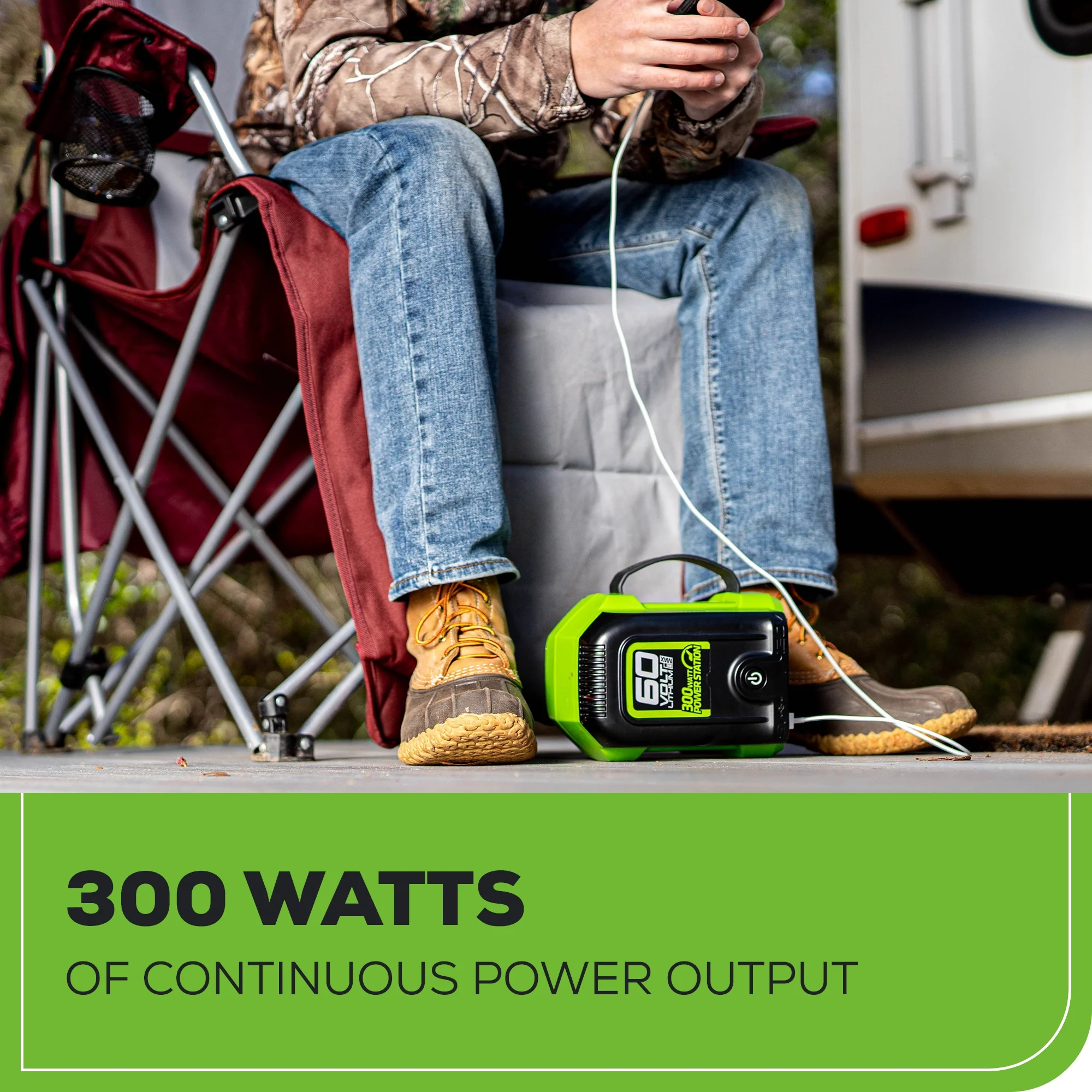 60V Cordless Battery 300 Watt Power Inverter: 2.5 Ah Battery and Charger - Image 4