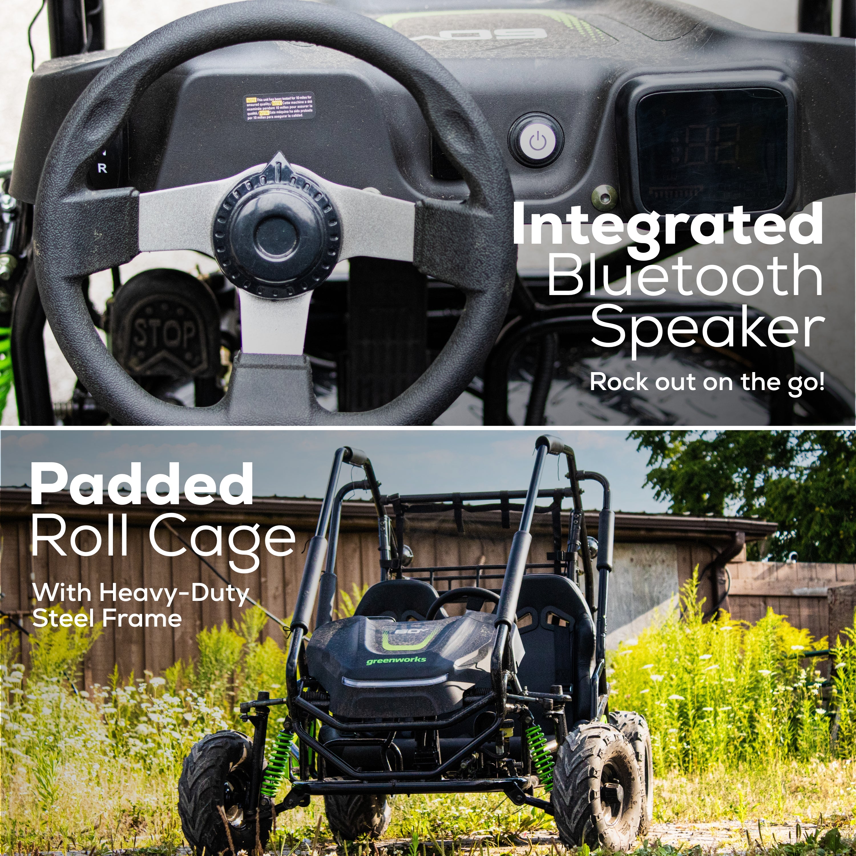 60V Gen 2 STEALTH Series All-Terrain 2-Seat Electric Youth Go-Kart: (2) 8Ah Batteries and Dual-Port Charger - Image 6