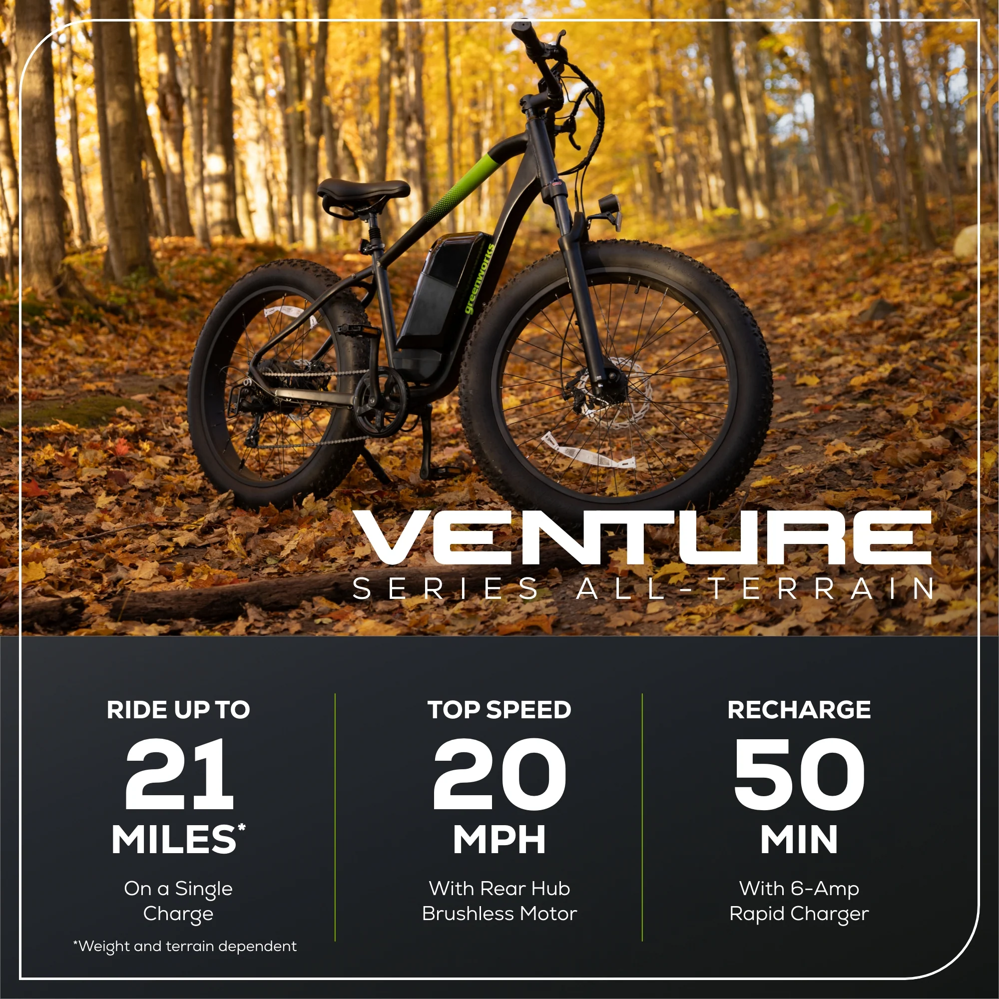 60V VENTURE Series 26" Fat Tire Electric Mountain Bike (Tool Only) - Image 3
