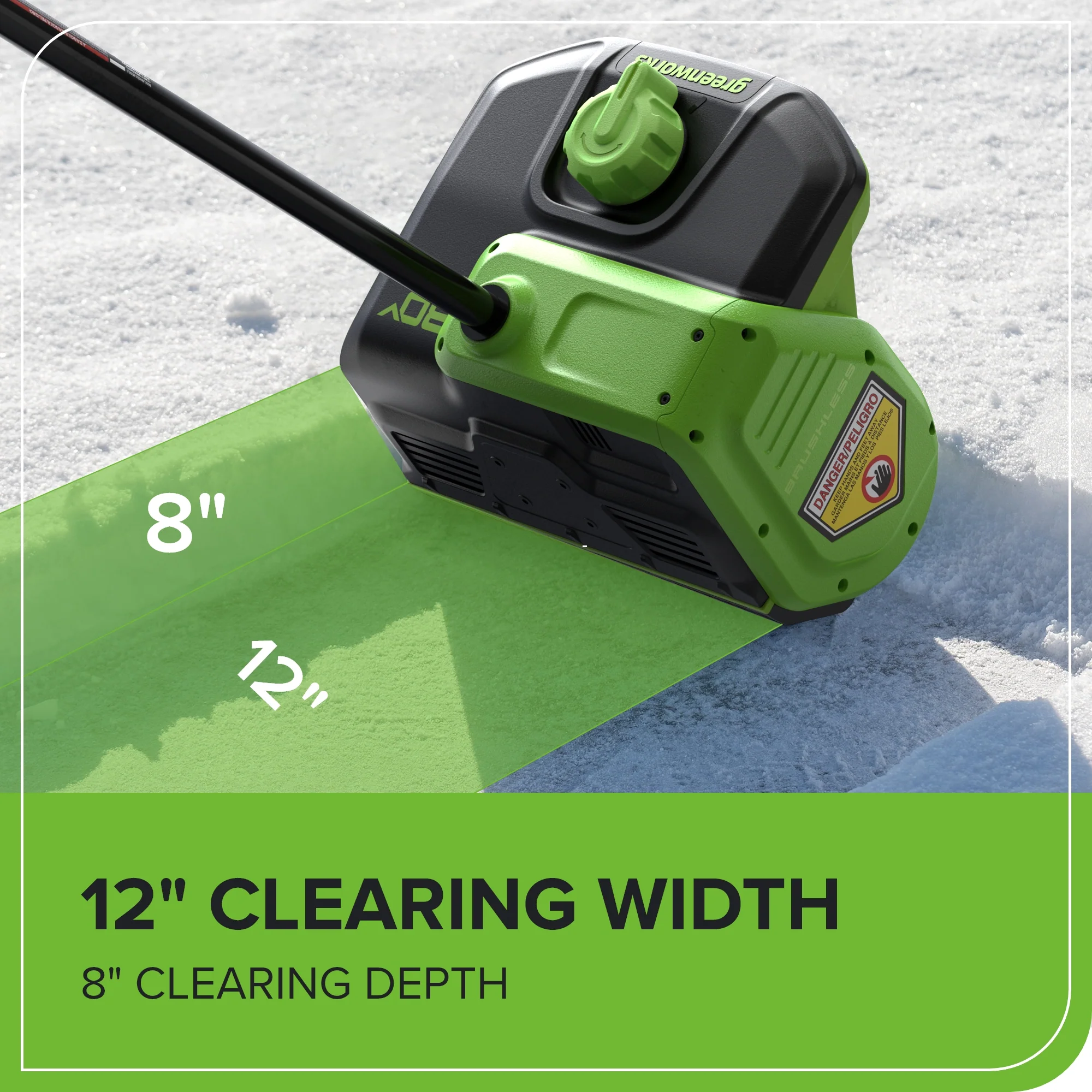 80V 12" Cordless Battery LED Snow Shovel, Directional Vanes (Tool Only) - Image 14