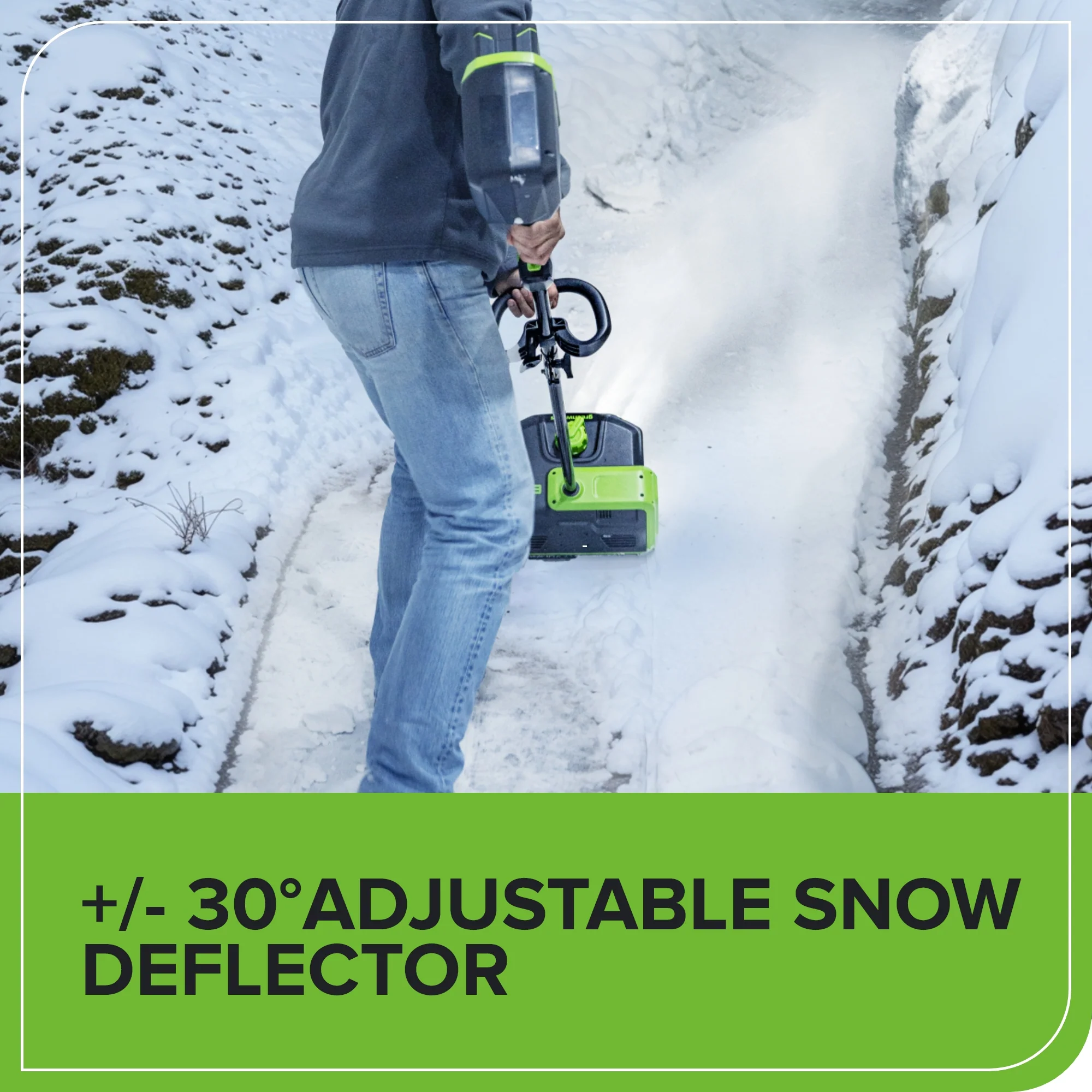 80V 12" Cordless Battery LED Snow Shovel, Directional Vanes (Tool Only) - Image 7